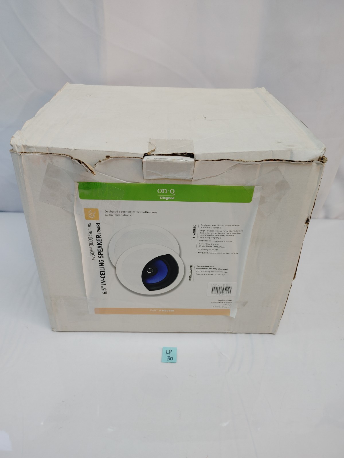 LEGRAND 3000 100 WATTS IN CEILING SPEAKER WHITE 6 1/2" MS 3650