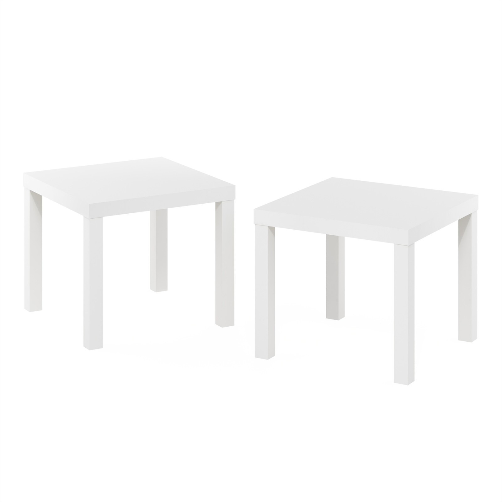Classic Square Side Table, Set of 2, White