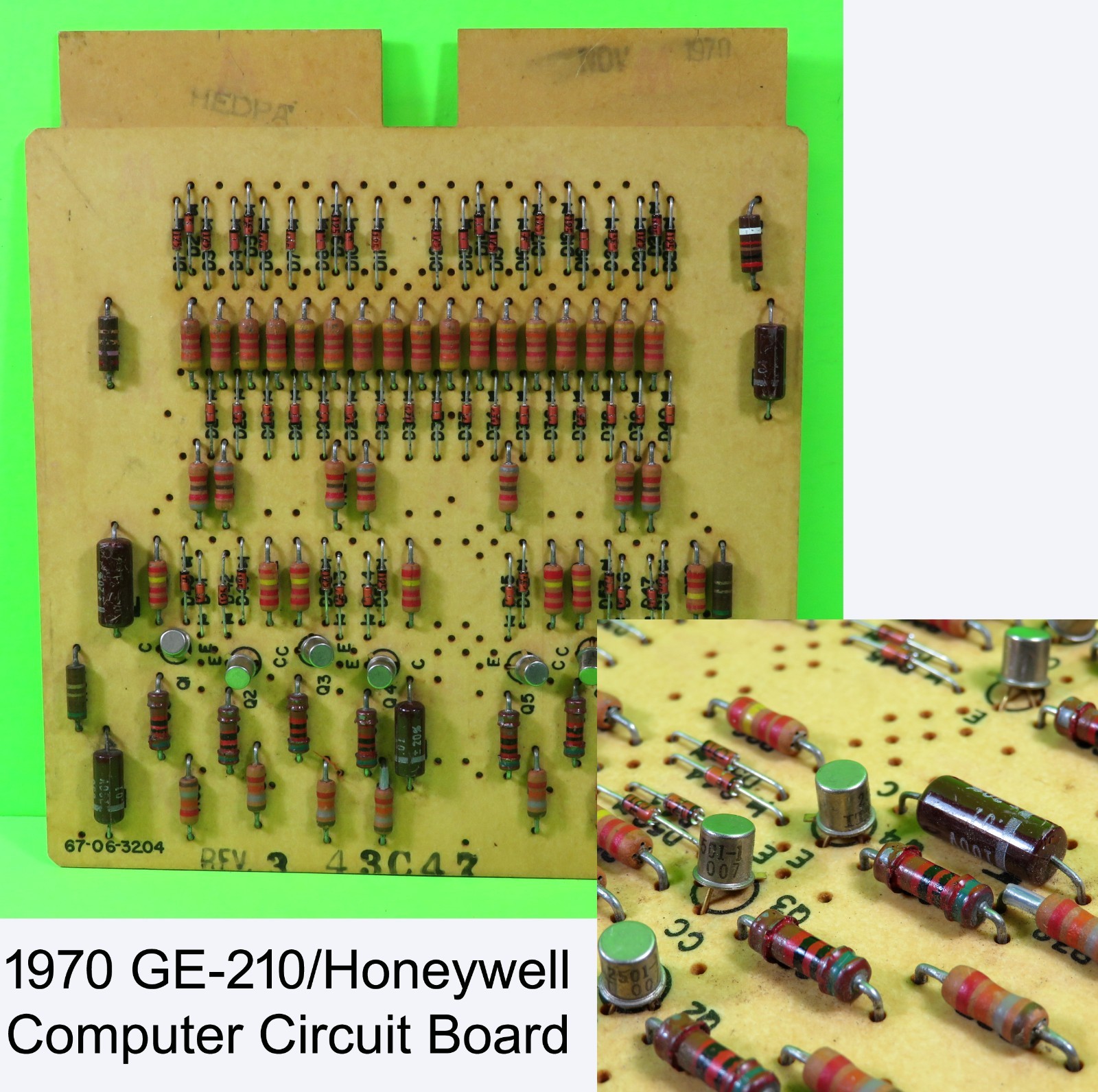 Vintage 1970 Transistorized Circuit Board – GE-210/Honeywell Computer (2VVA7)