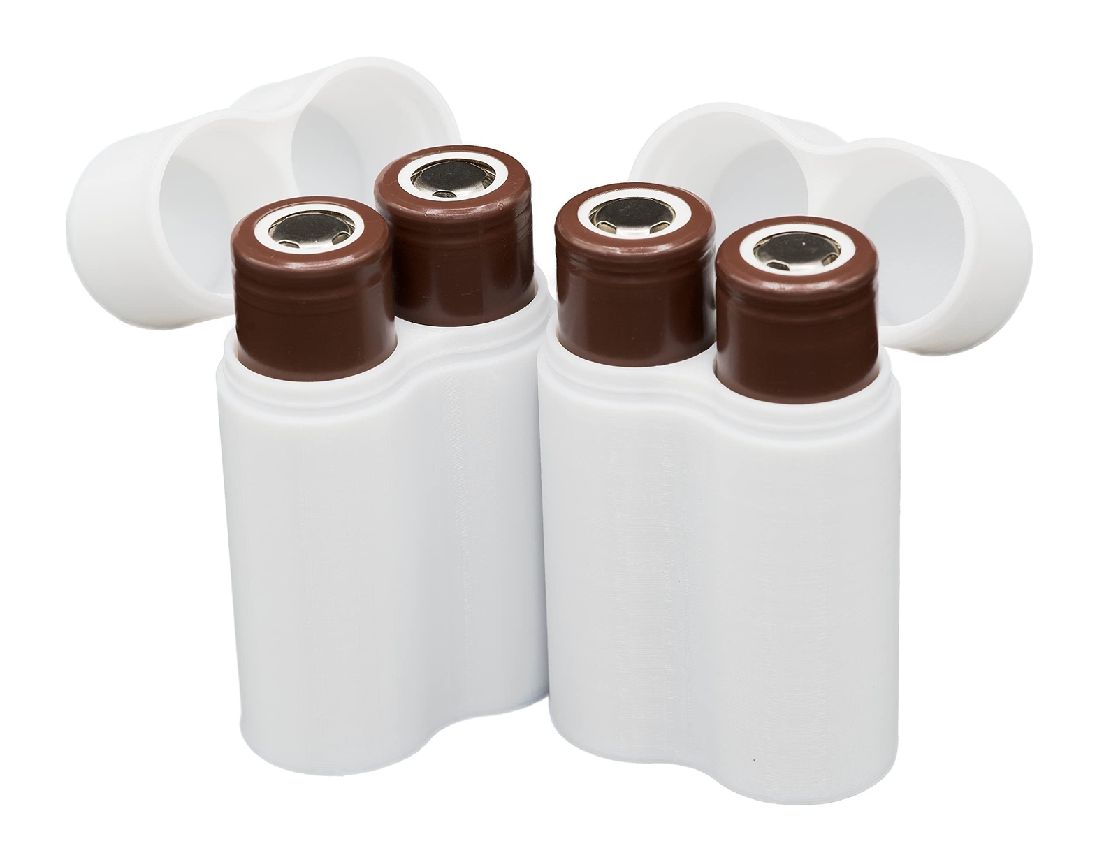 Slimline 18650 Battery Case, Soft Durable Material - Pack of 2 (Holds 2 Batte...