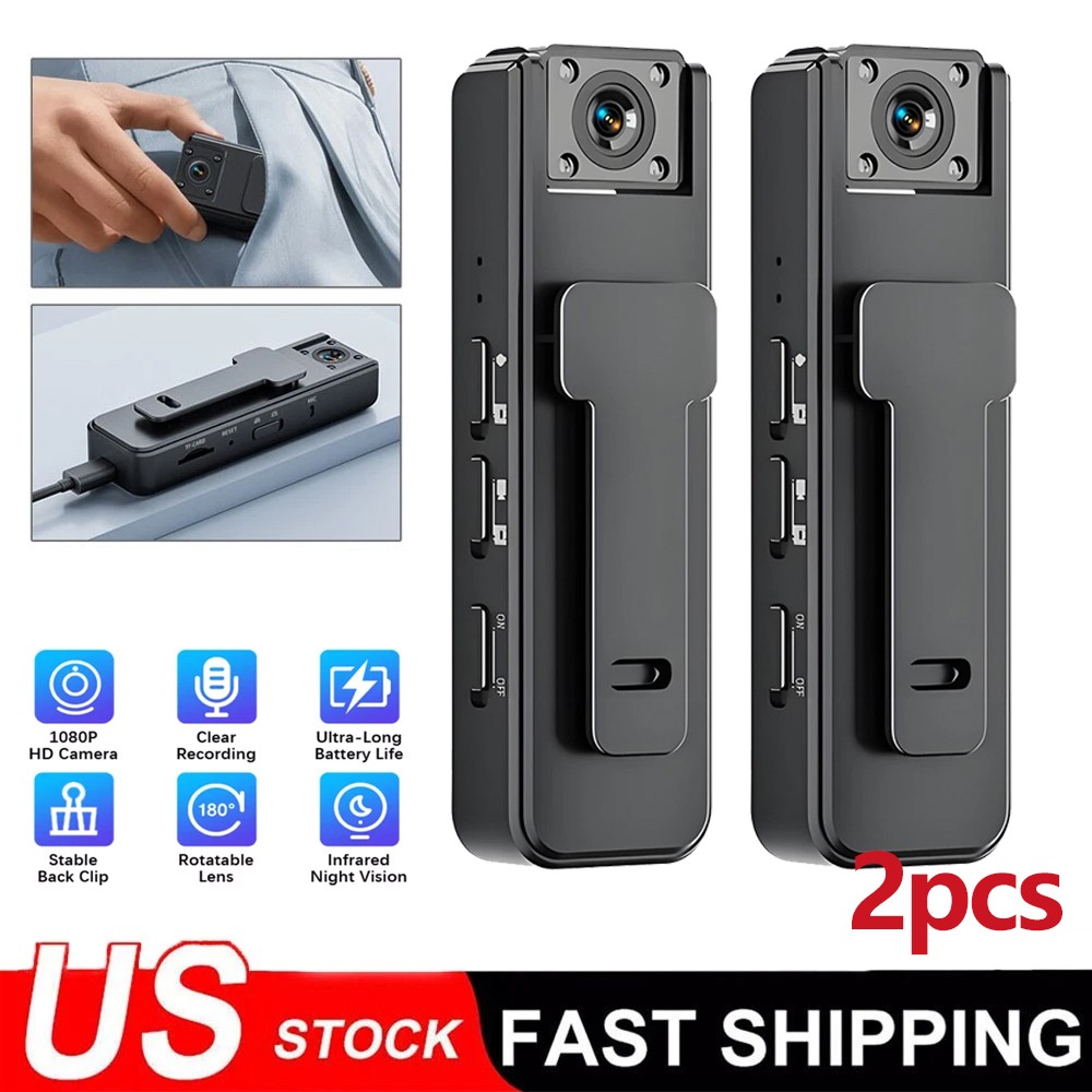 2X HD Mini Police Body Camera 1080P Video Audio Recorder Pocket Night Vision Cam