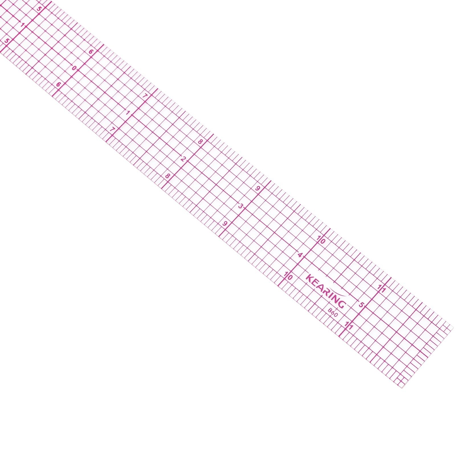KEARING 1" x 12" Clear Sewing Graph Ruler, Transparent Pattern Making Ruler f...