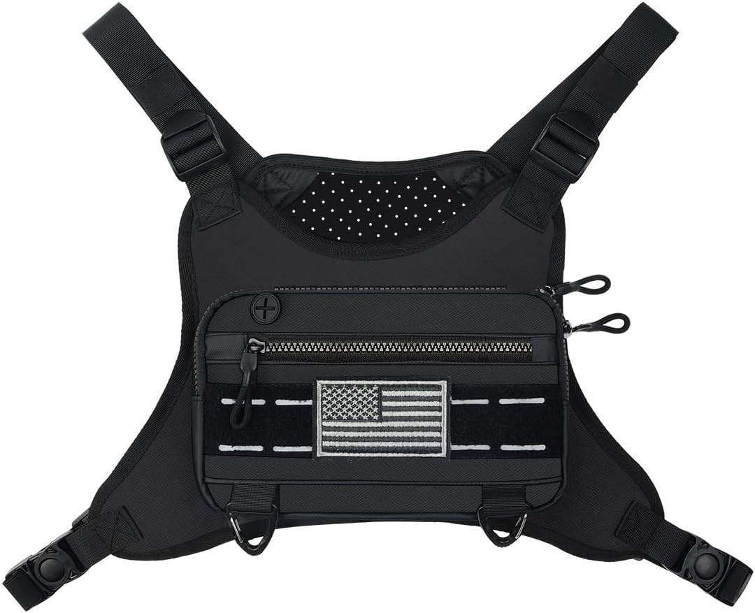 Sports Chest Bag for Men Women, Running Vest Bag with Built,Phone Holder for Wor