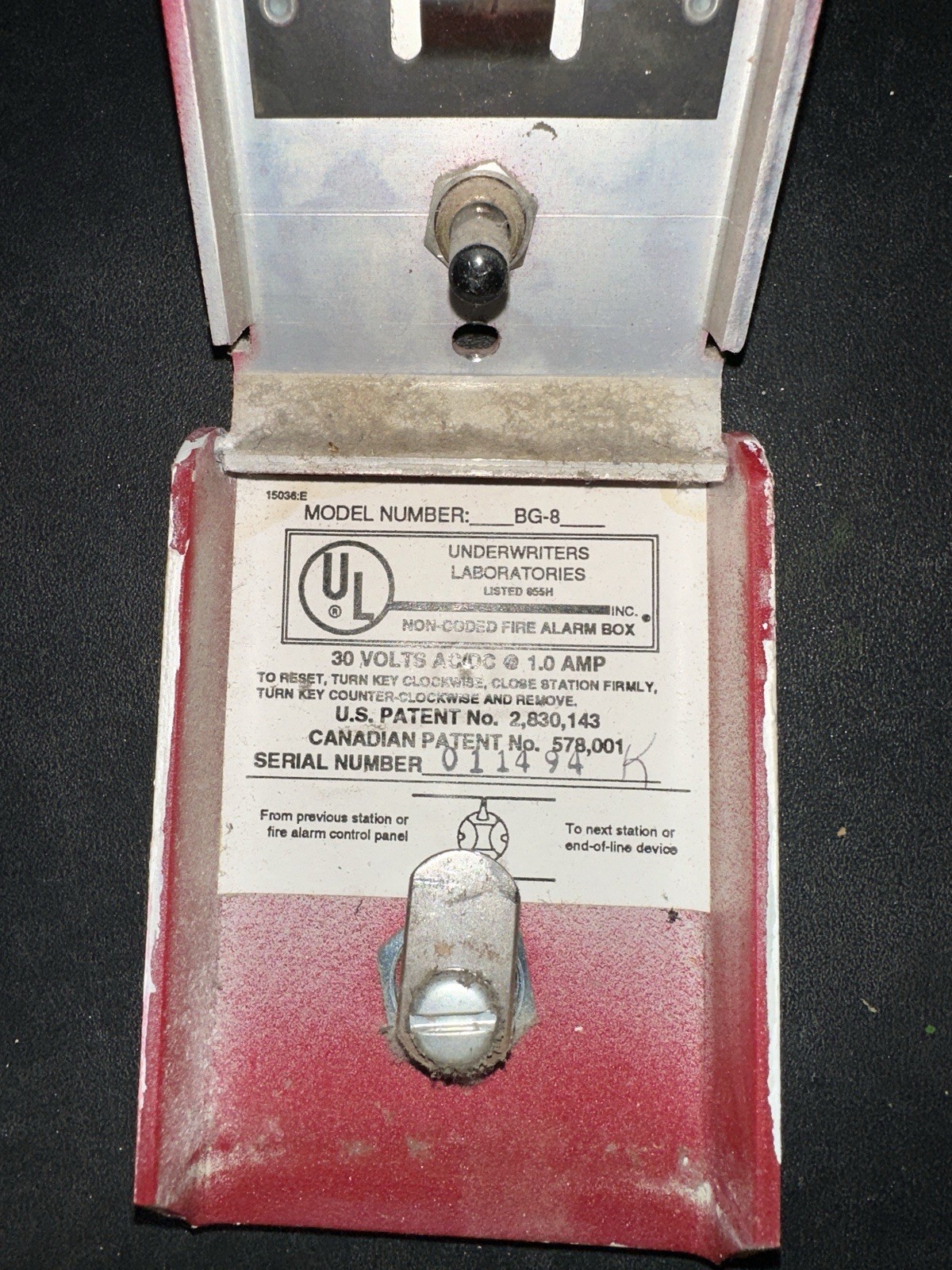 Fire-Lite BG-8 Pull Station