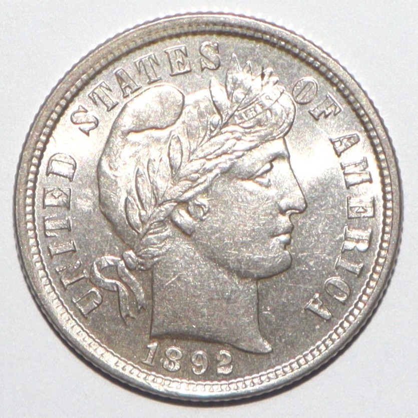 1892 Barber Dime CHOICE BRILLIANT UNCIRCULATED (L204)