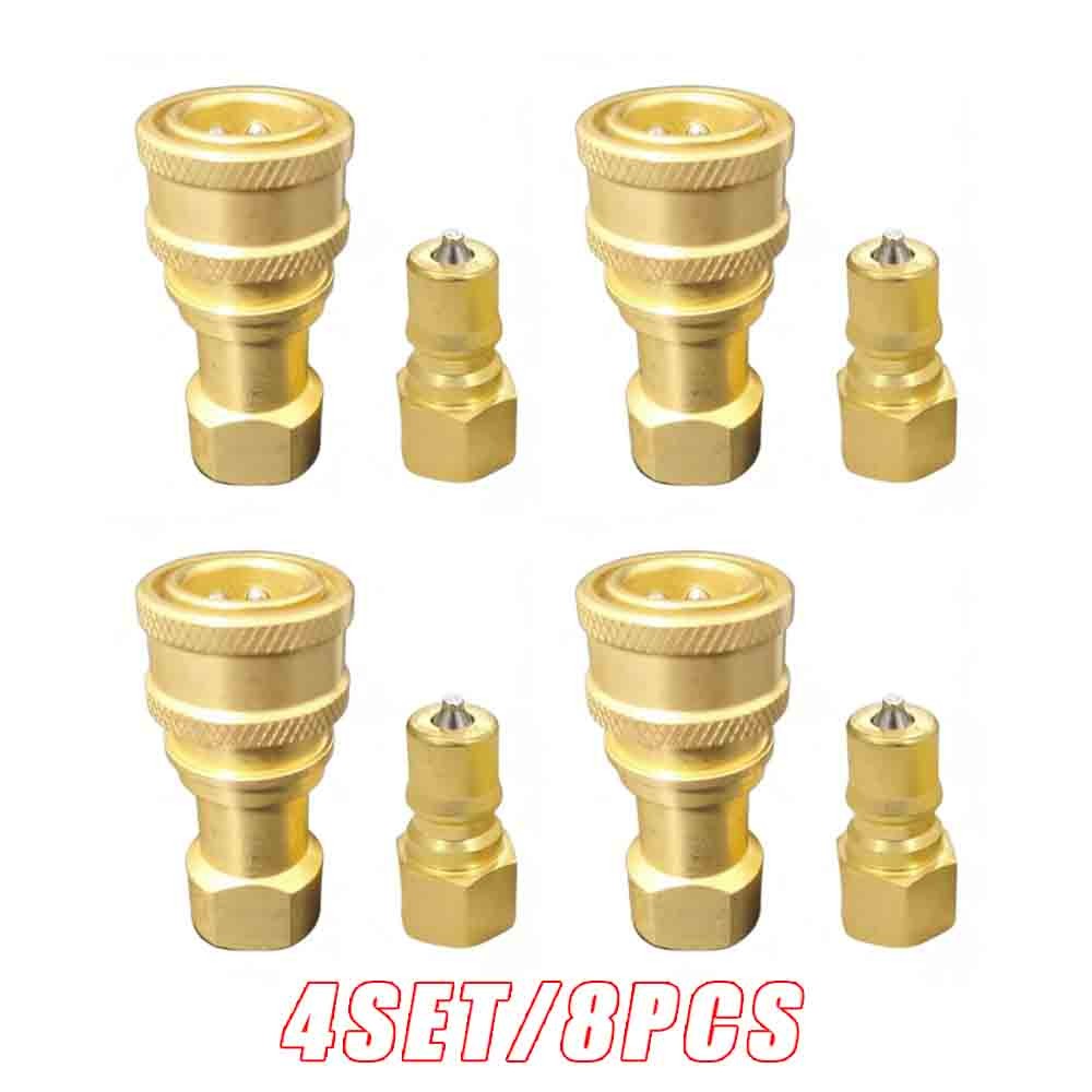 1/4" Quick Disconnect Coupler Valve Carpet Cleaning Hose Wand Fitting 4Set/8PCS