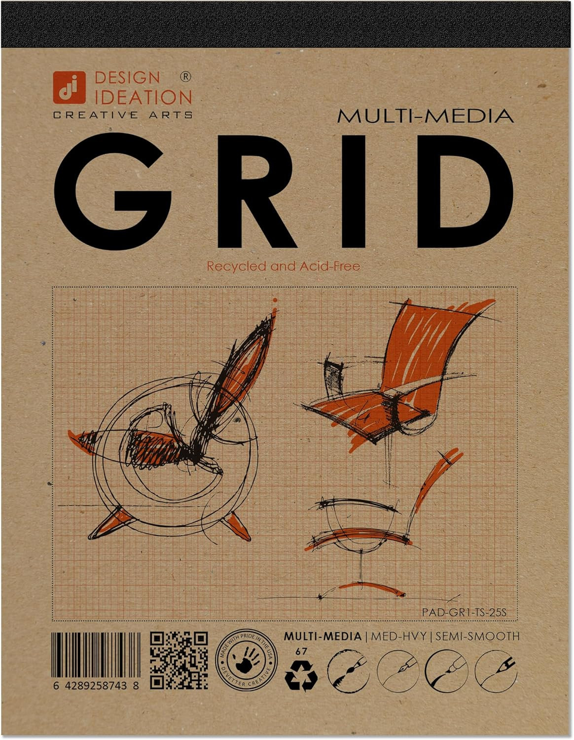 Grid PAD. Removable Sheet. Premium Paper. Smart-Bind Reinforced Lay Flat Binding