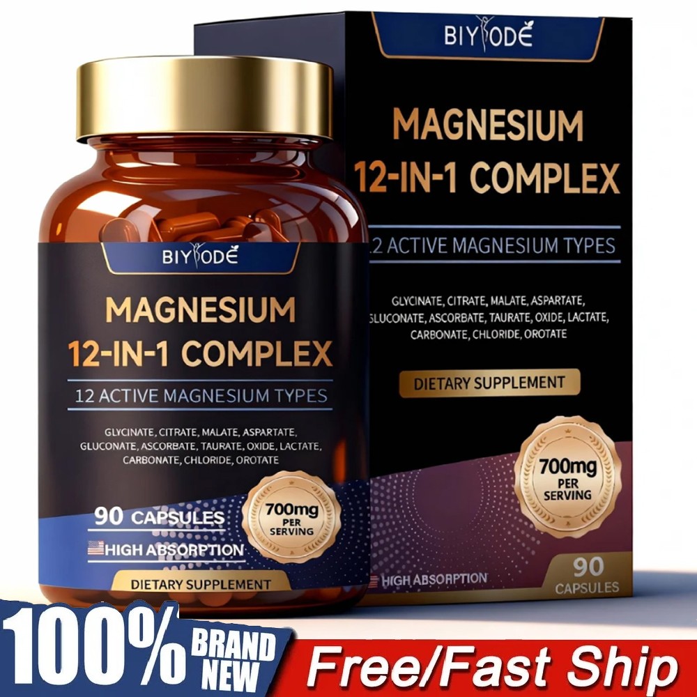Magnesium 12 in 1 Complex 700mg - Glycinate Citrate Malate Taurate Daily Support