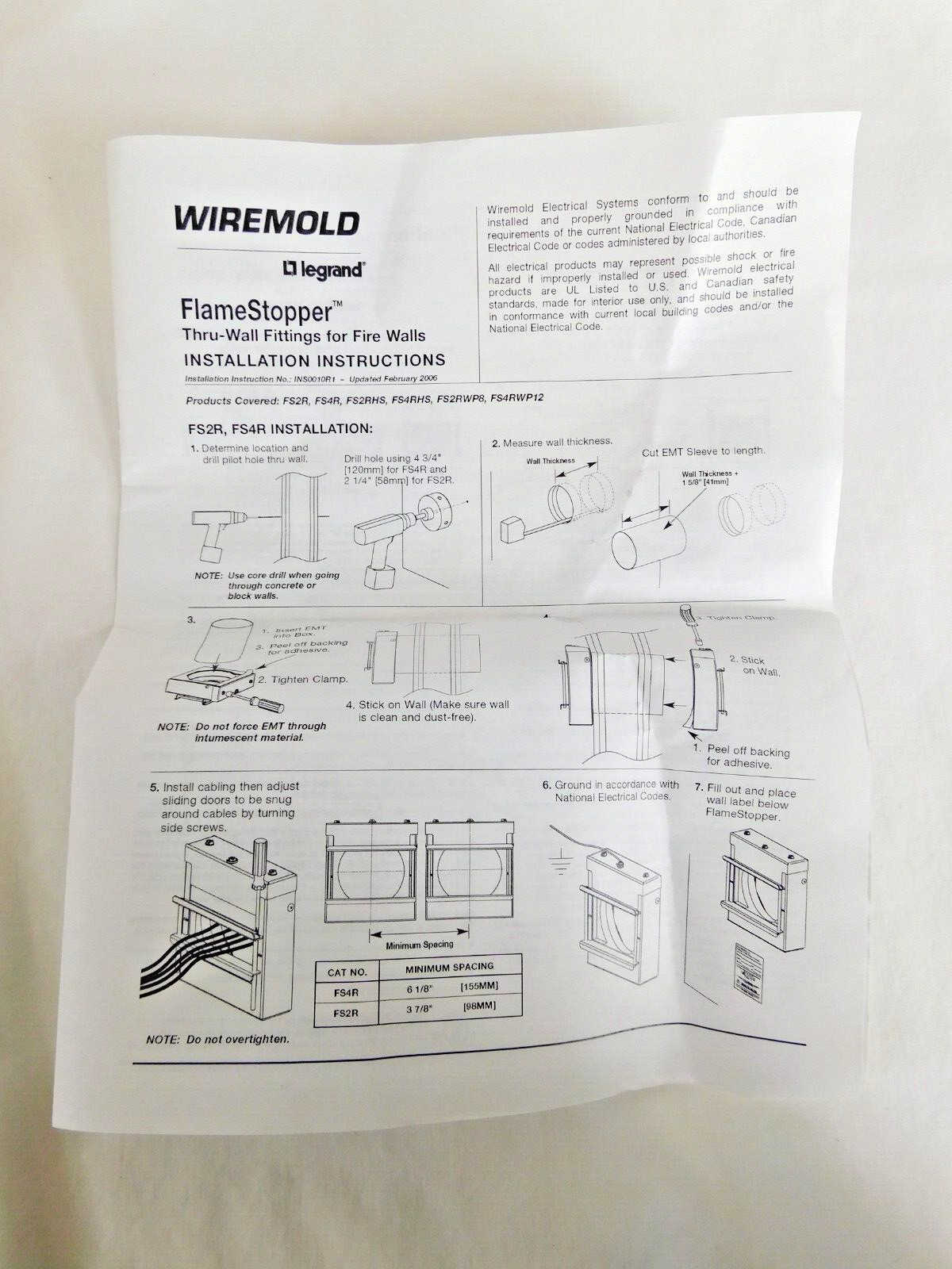FS2R-RED EMT Firestop Conduit Fitting Wiremold FS EMT Rectangular, 2"