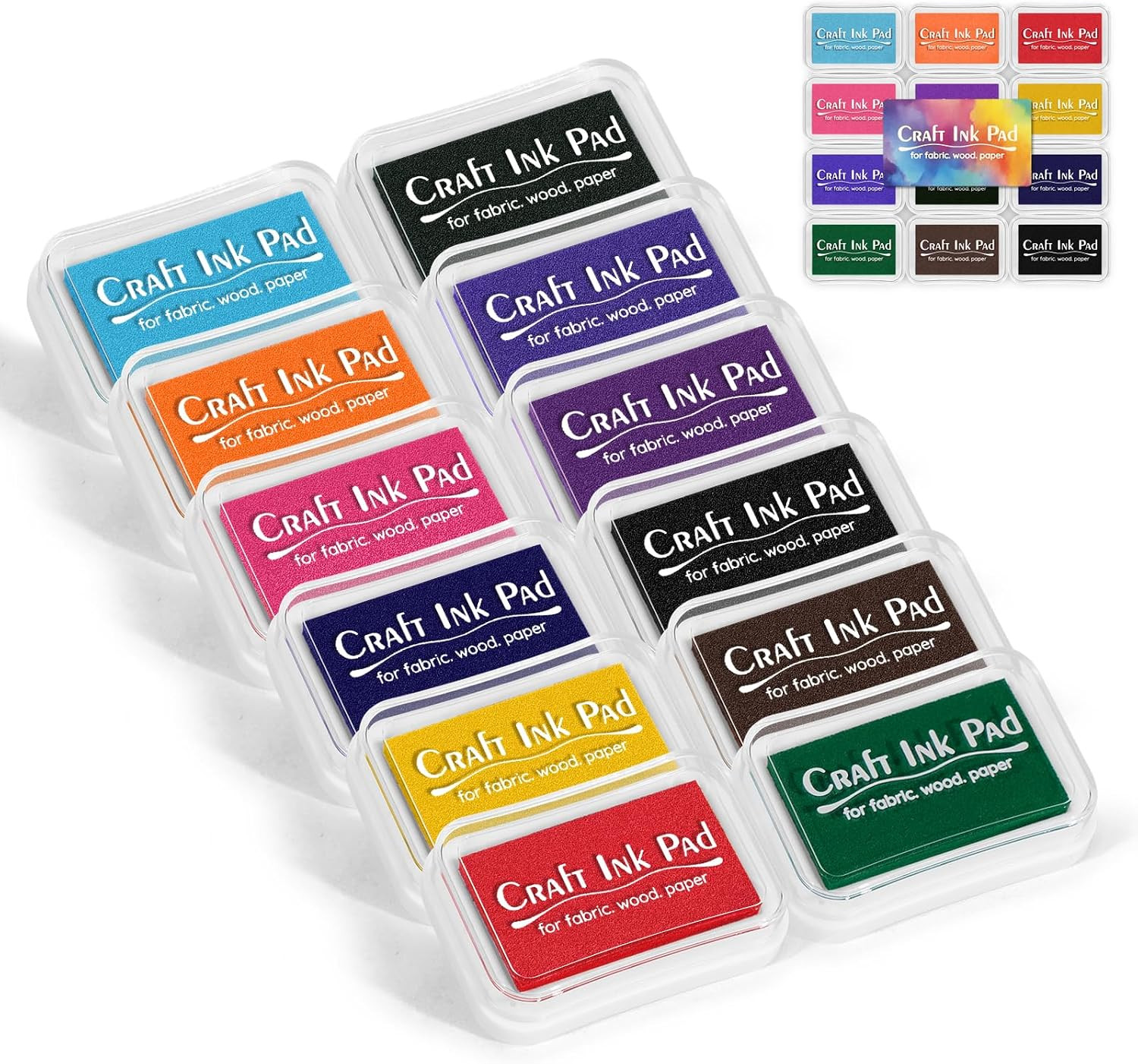 Craft  Pads for Stamps, Pigment Rainbow Stamp Pad Set for Scrapbook Supplies, Pa