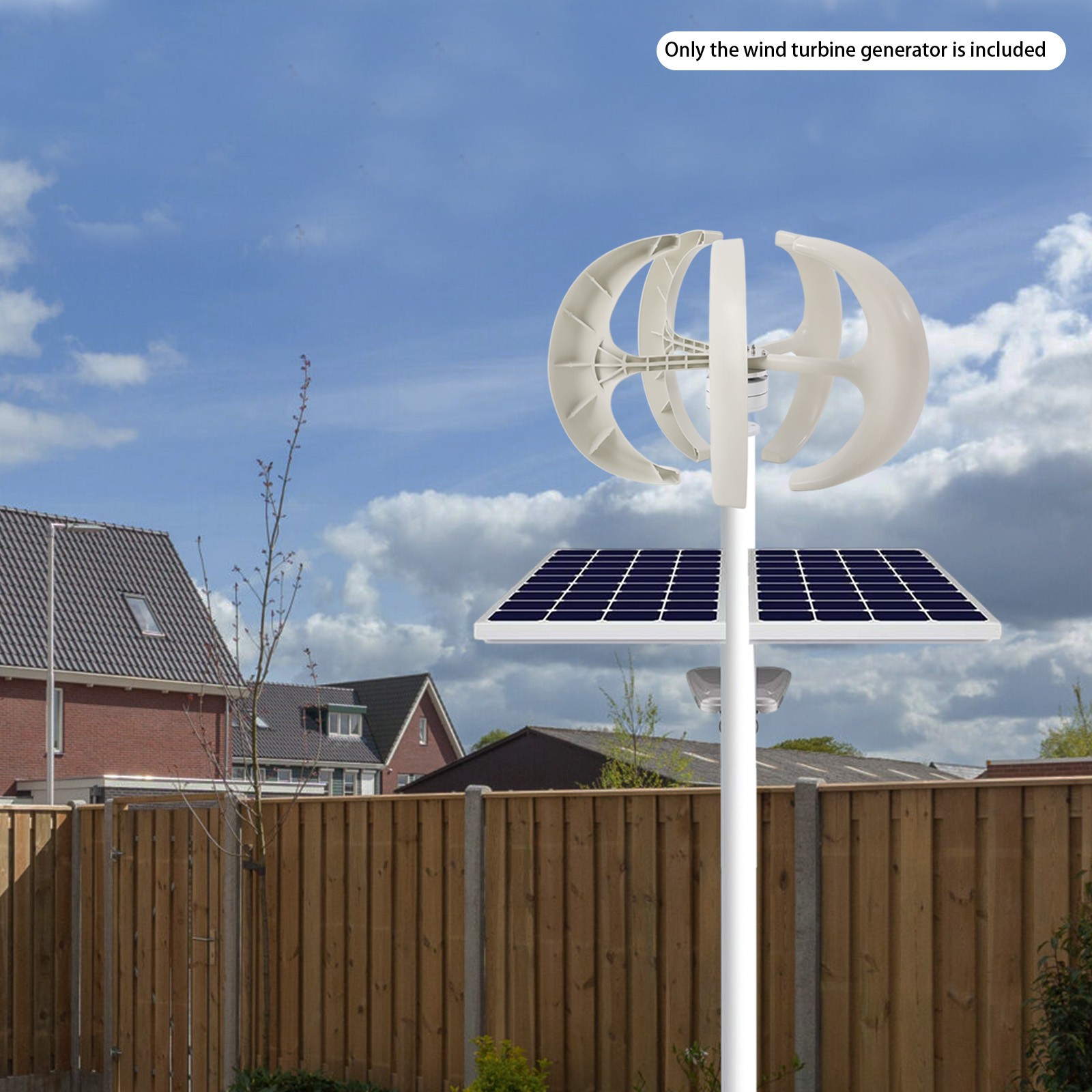 600W DC 24V 5-Blade Lantern Wind Turbine Generator Vertical Axis Wind Power USA