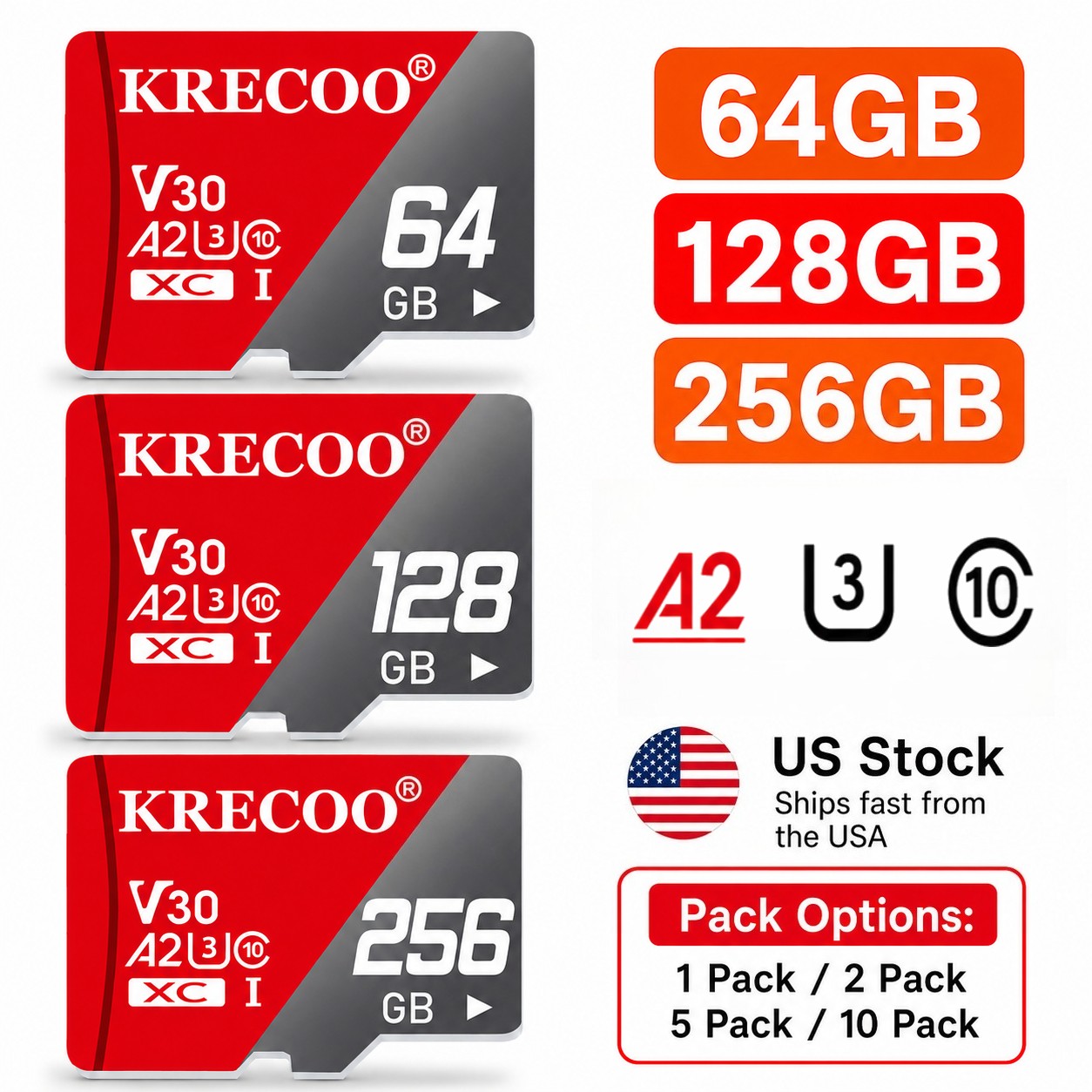 128GB 256GB Micro SD Card Memory Card TF Card with Free Adapter Lot Us Stock