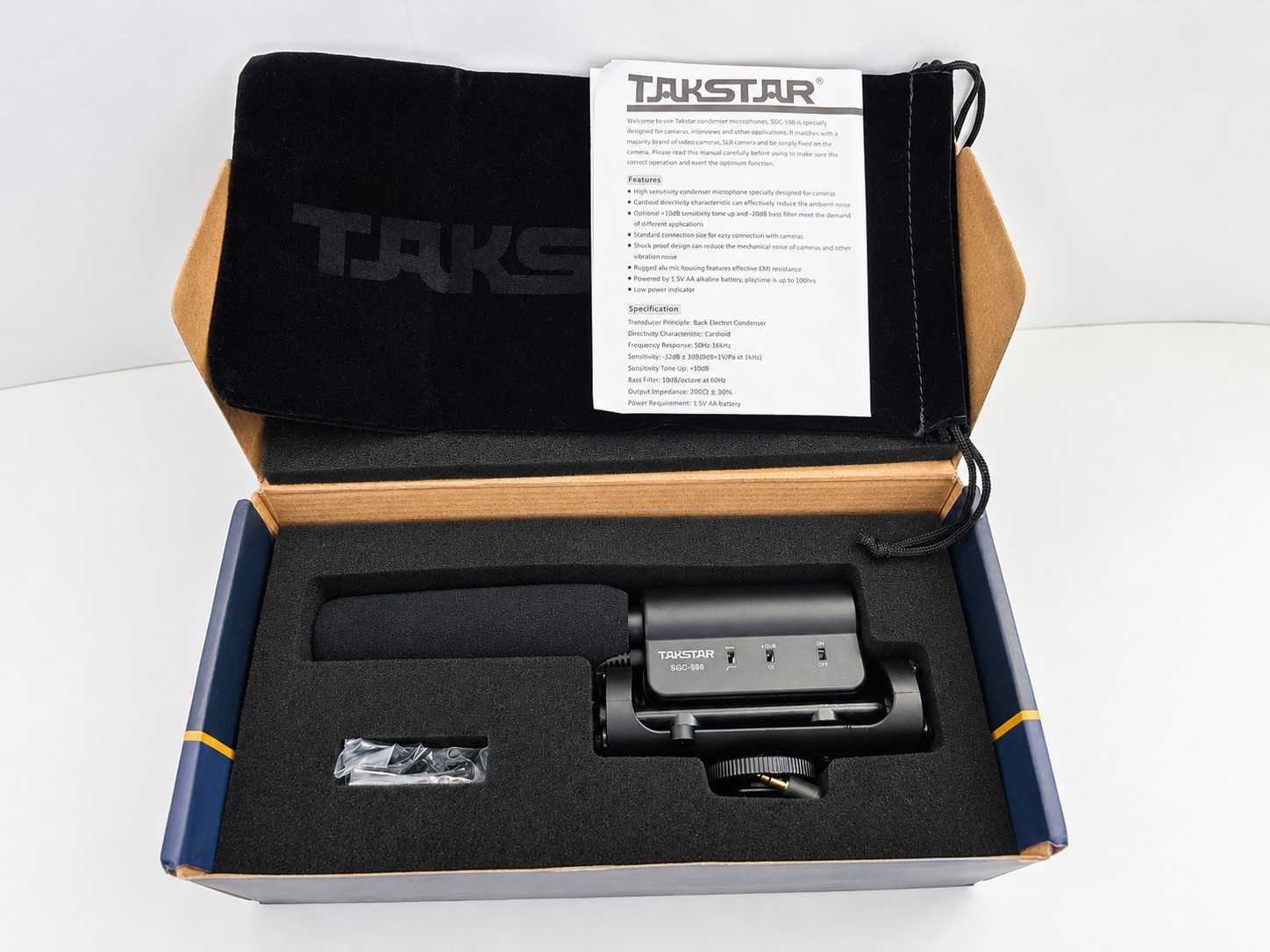 TAKSTAR SGC-598 Interview Recording Shotgun Microphone for DSLR Camera - Open...