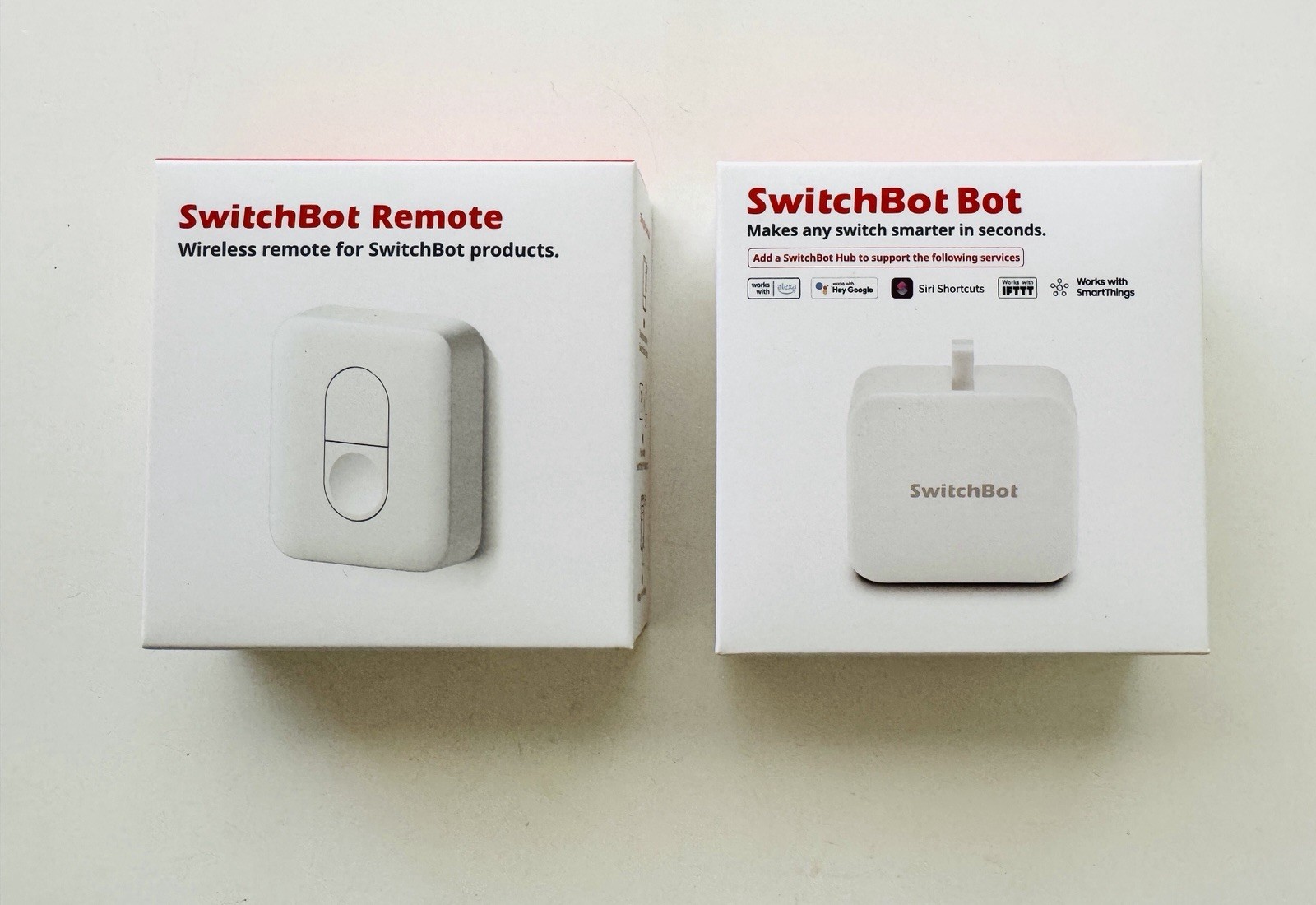 Lot of 2 SwitchBot Smart Home Devices, Bot & Remote Wireless Control New