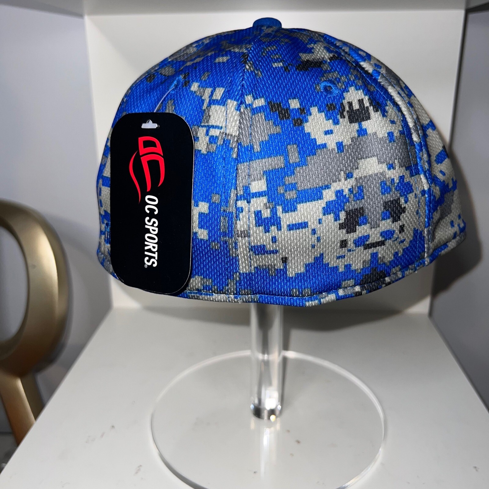 NWT Sugarland Sketters Blue Camo Fitted Hat Baseball Cap Moisture Wicking S/M