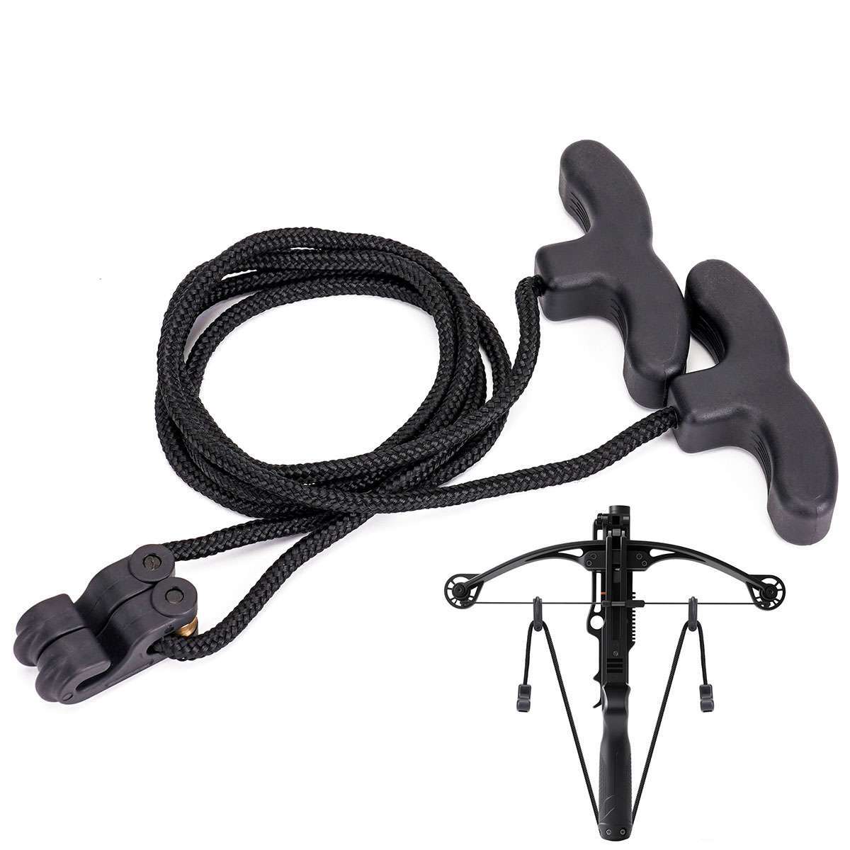 Crossbow Rope String Cocking Device Cocker Ropes for Archery Hunting Handle Tool