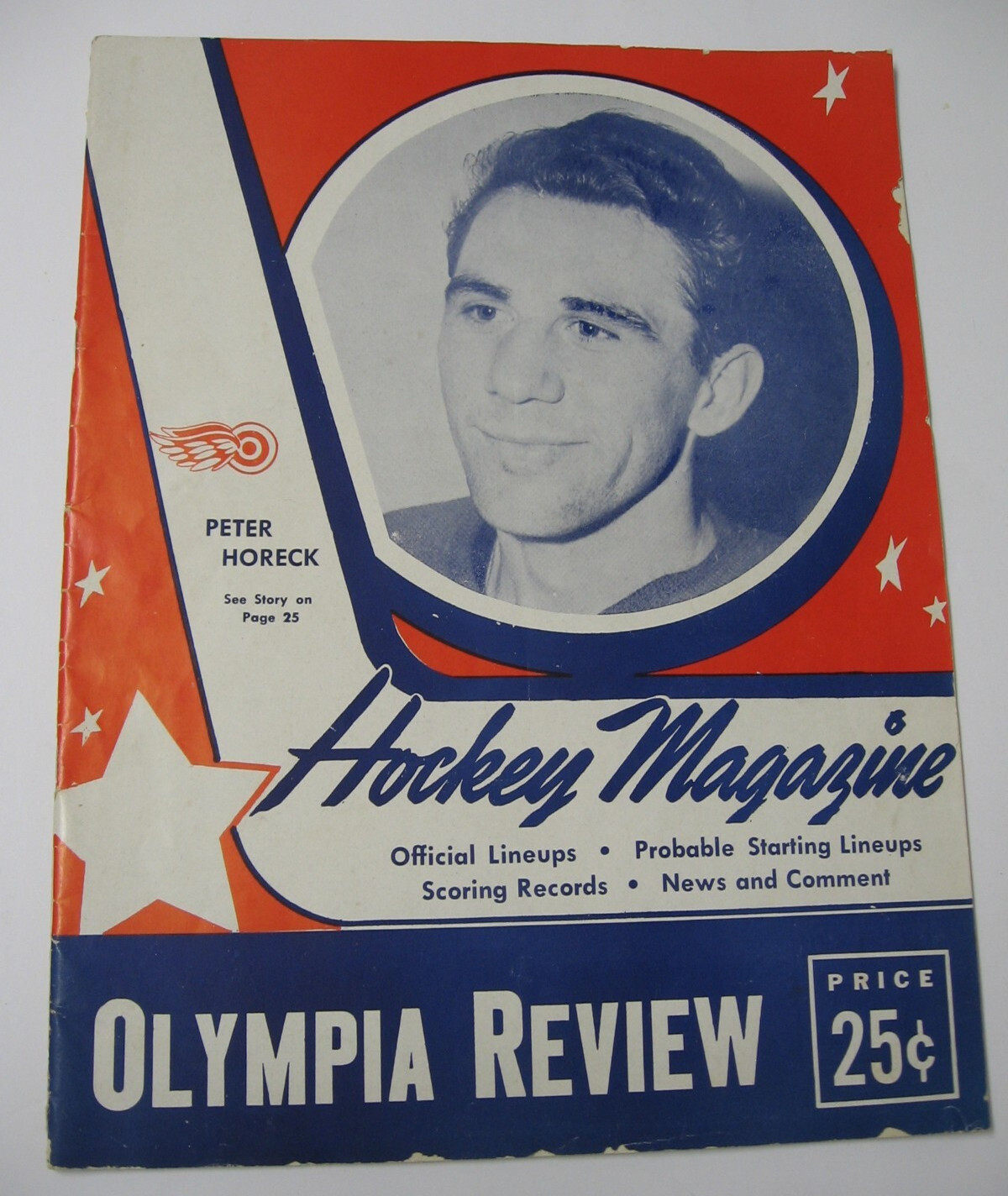1948 Program Detroit Red Wings vs. Toronto Maple Leafs Horeck Cover/ Gordie Howe