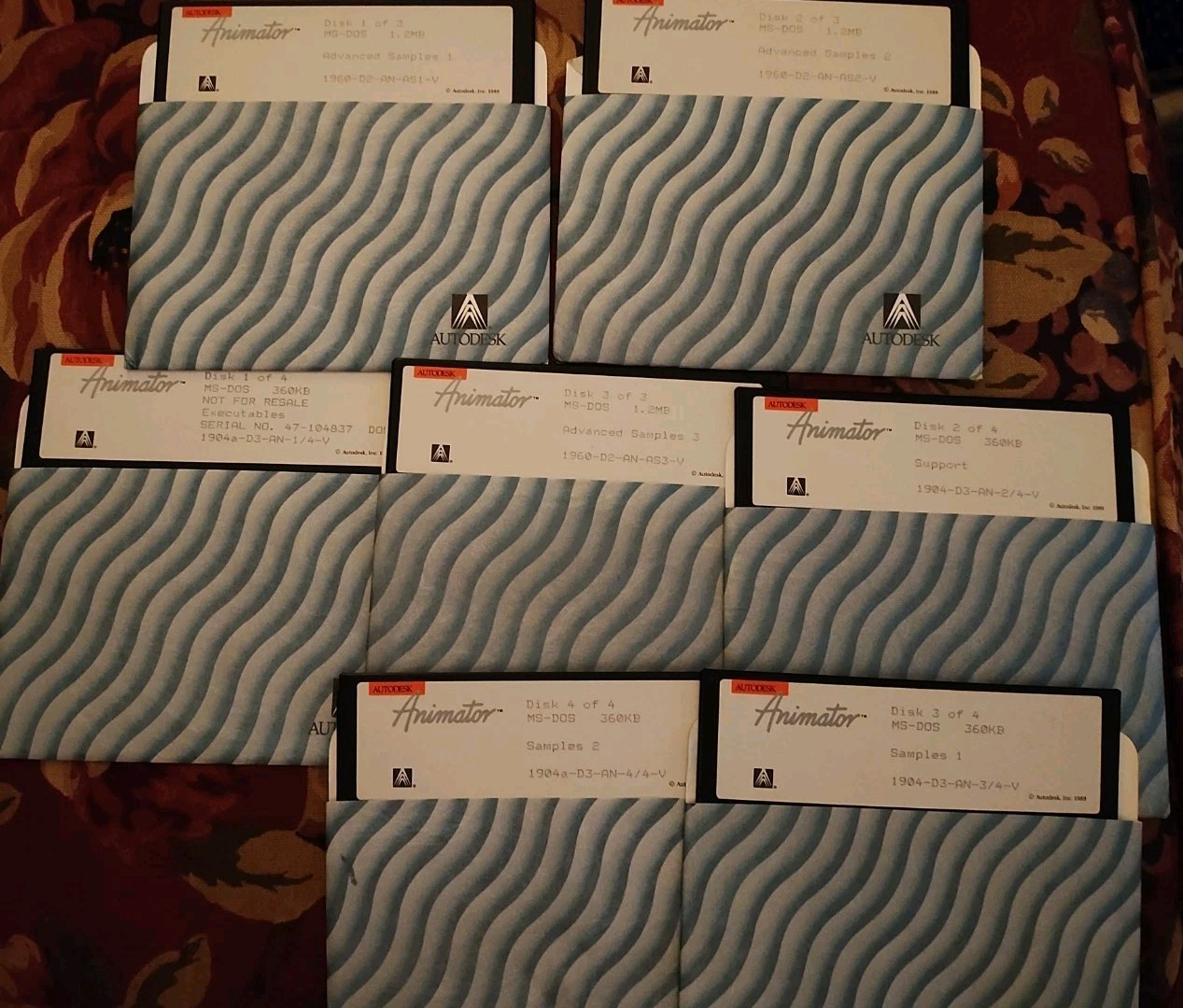 1989 Autodesk Animator 7 Disk Pack, 5 1/4”
