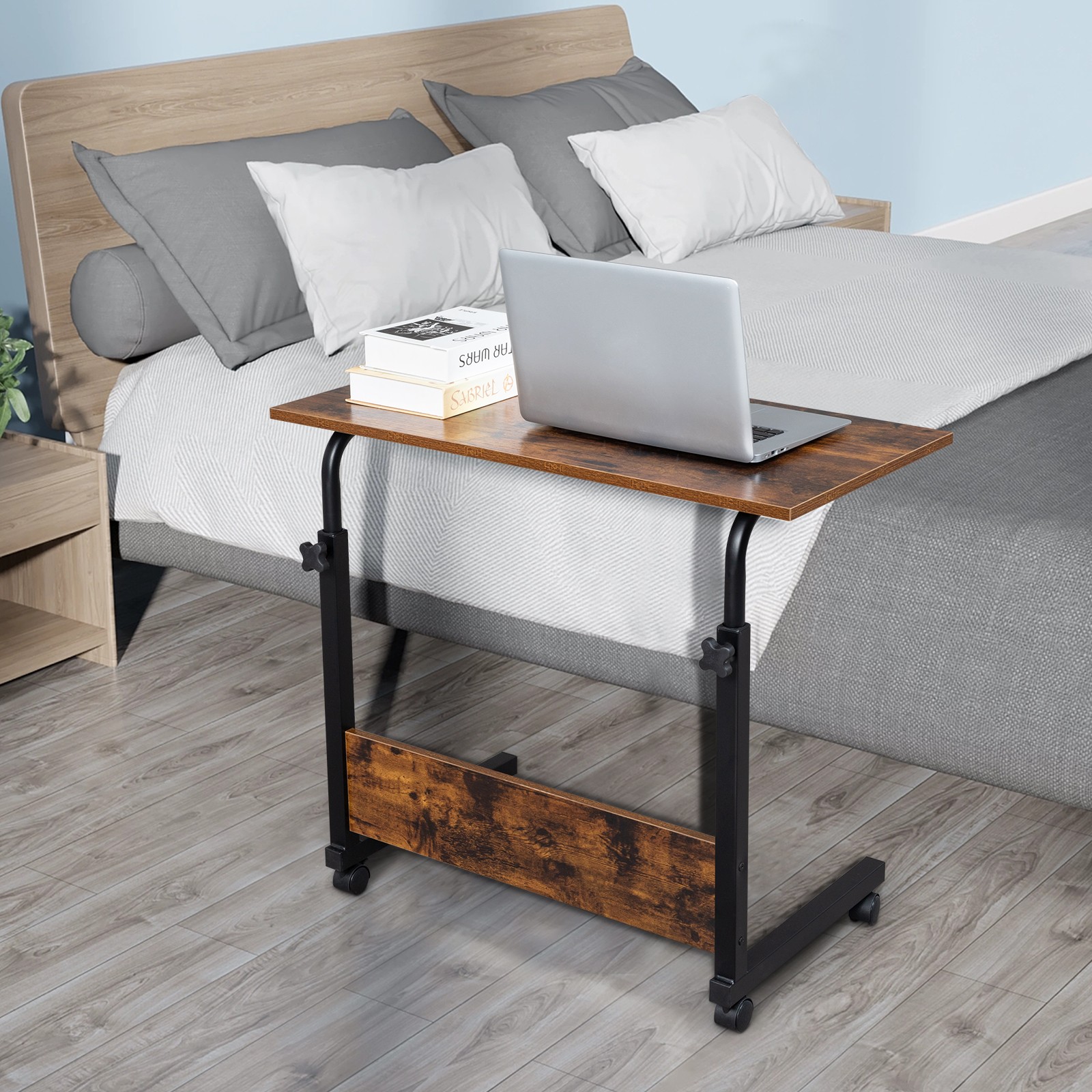 Height Adjustable Mobile Table Side Table Workstation Laptop Overbed Multi Table