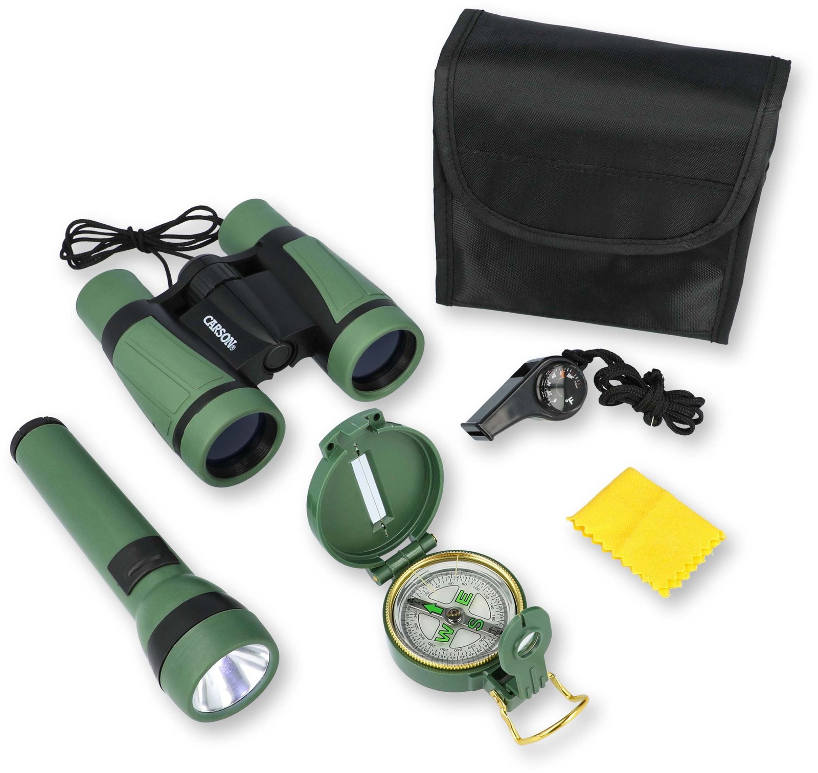 Carson AdventurePak - Binocular, Compass, Flashlight, Whistle, : HU-401