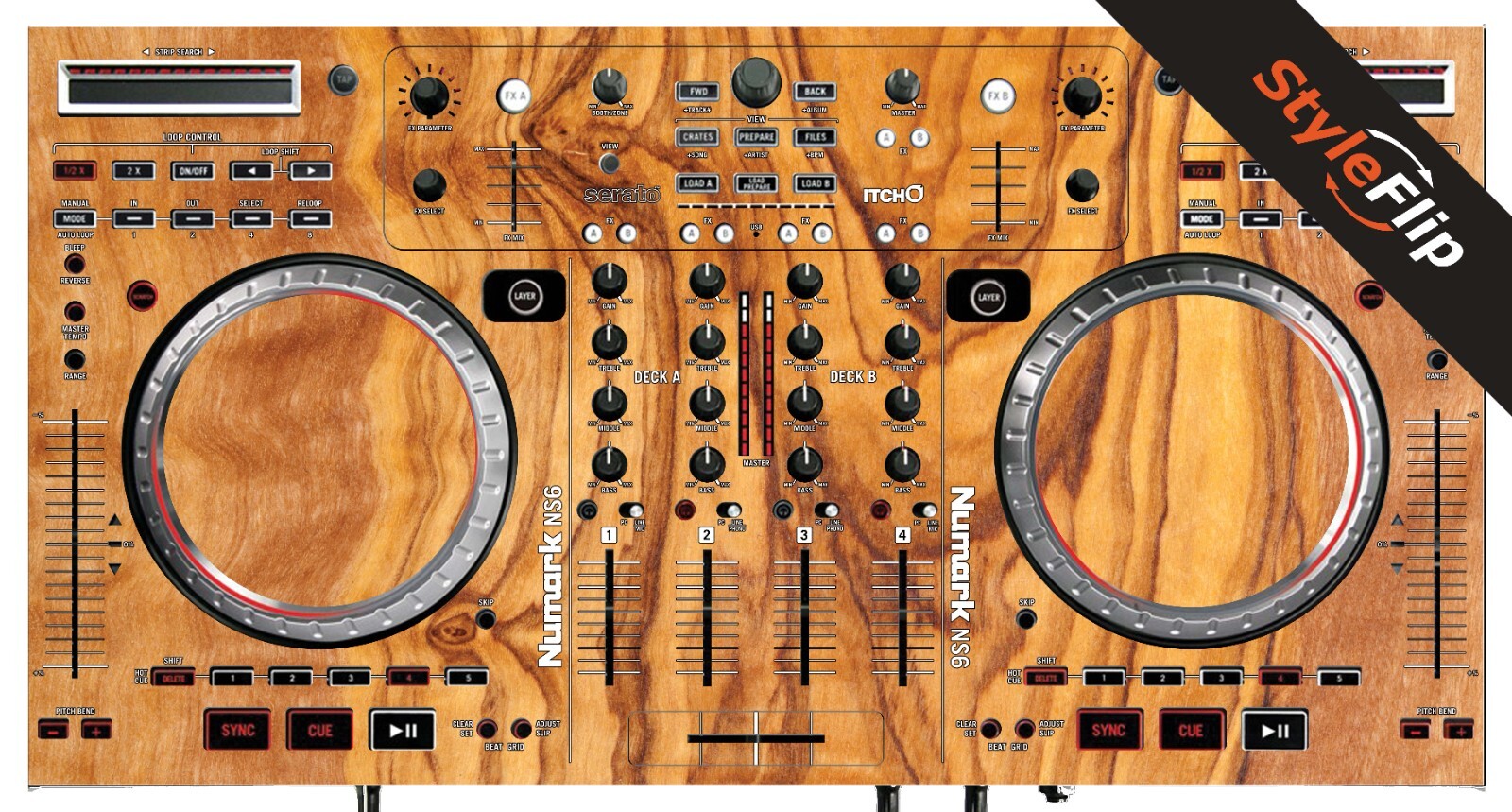 Numark NS6 | Color Wood 6 | Protective Decal | StyleFlip Skins