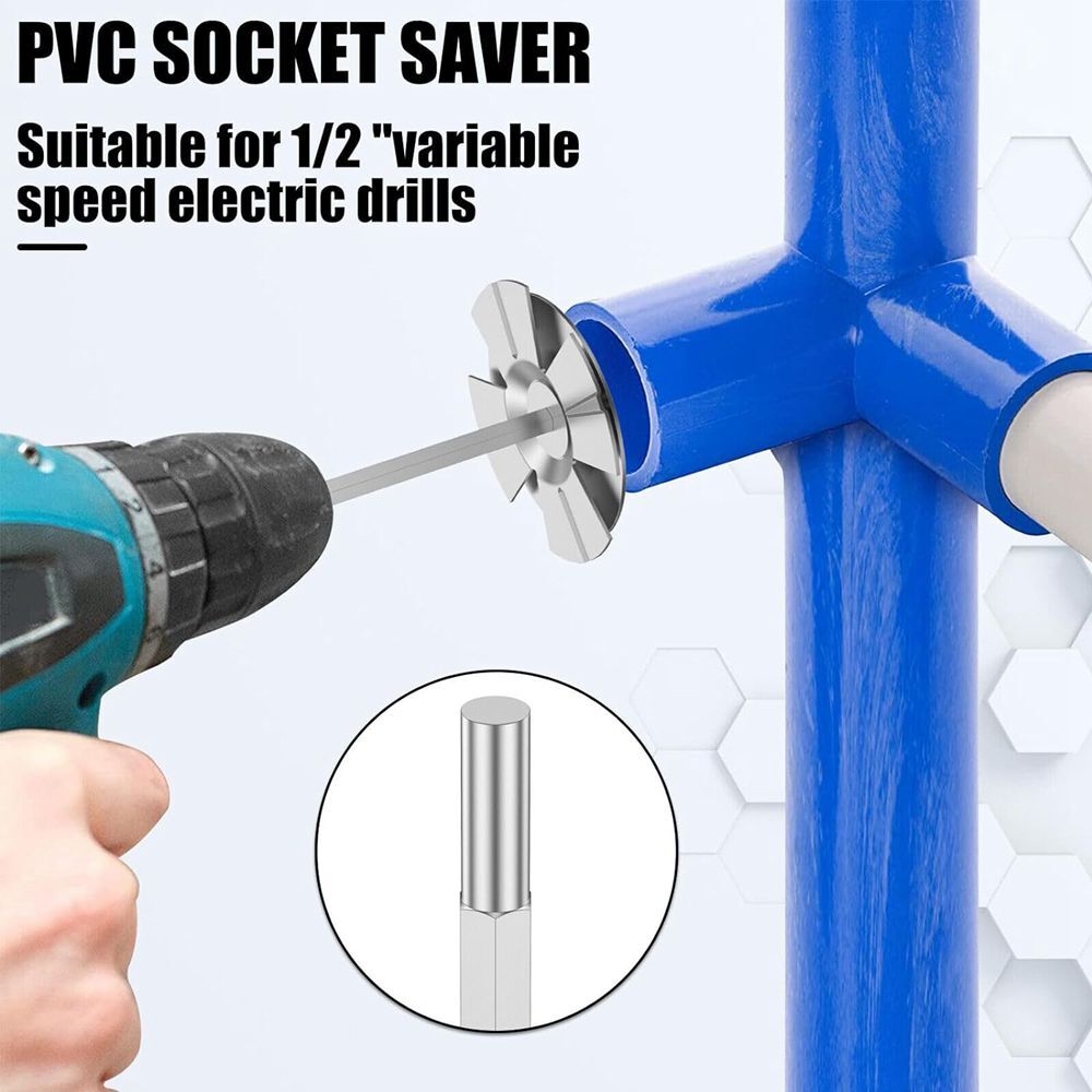 PVC Pipe Reamer Plumbing Fitting Saver Socket for 1/2" Speed Power Drill C309
