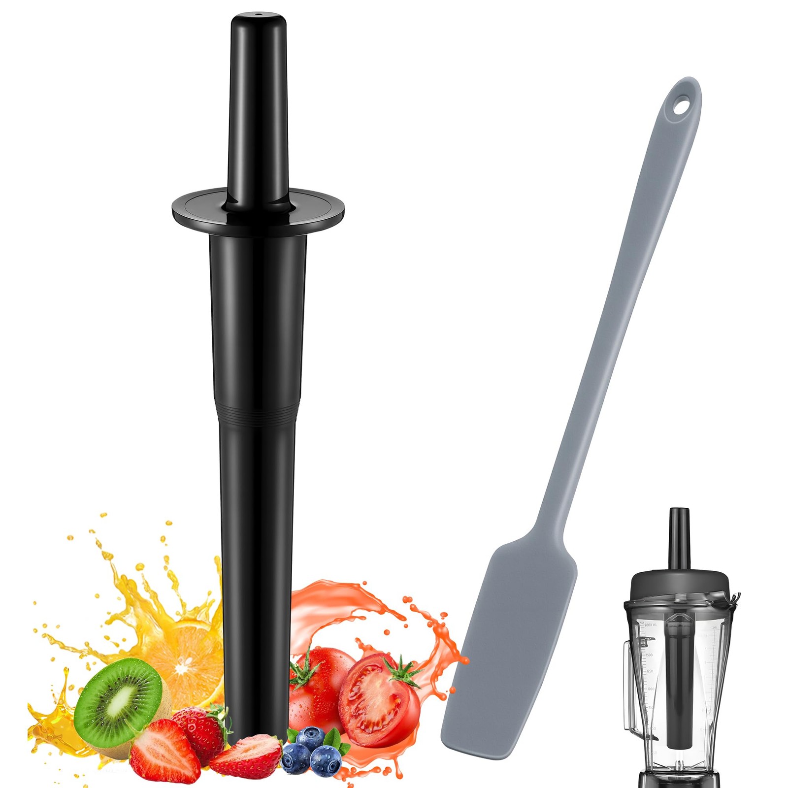 Blender Tamper Spatula Set 64oz Container Food Grade Silicone Ergonomic