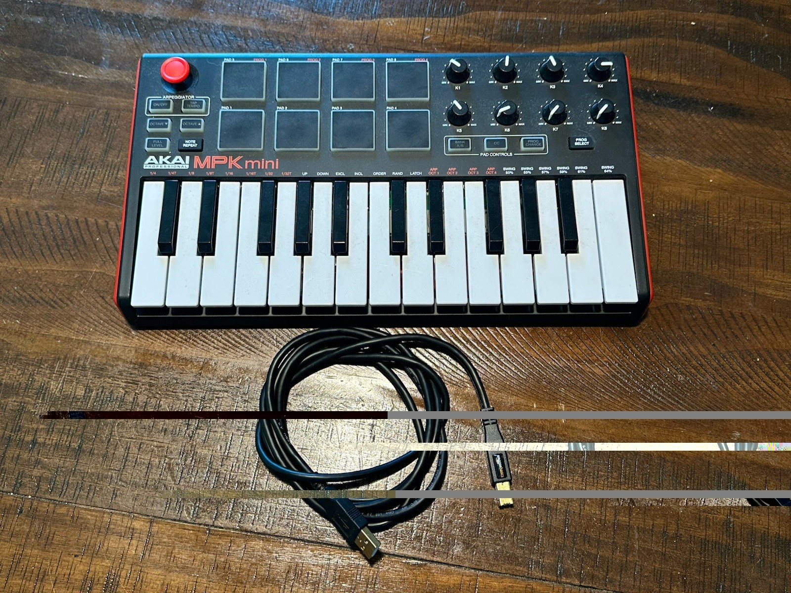 Akai MPK Mini 25 Key Electronic Keyboard - Black/Red/White