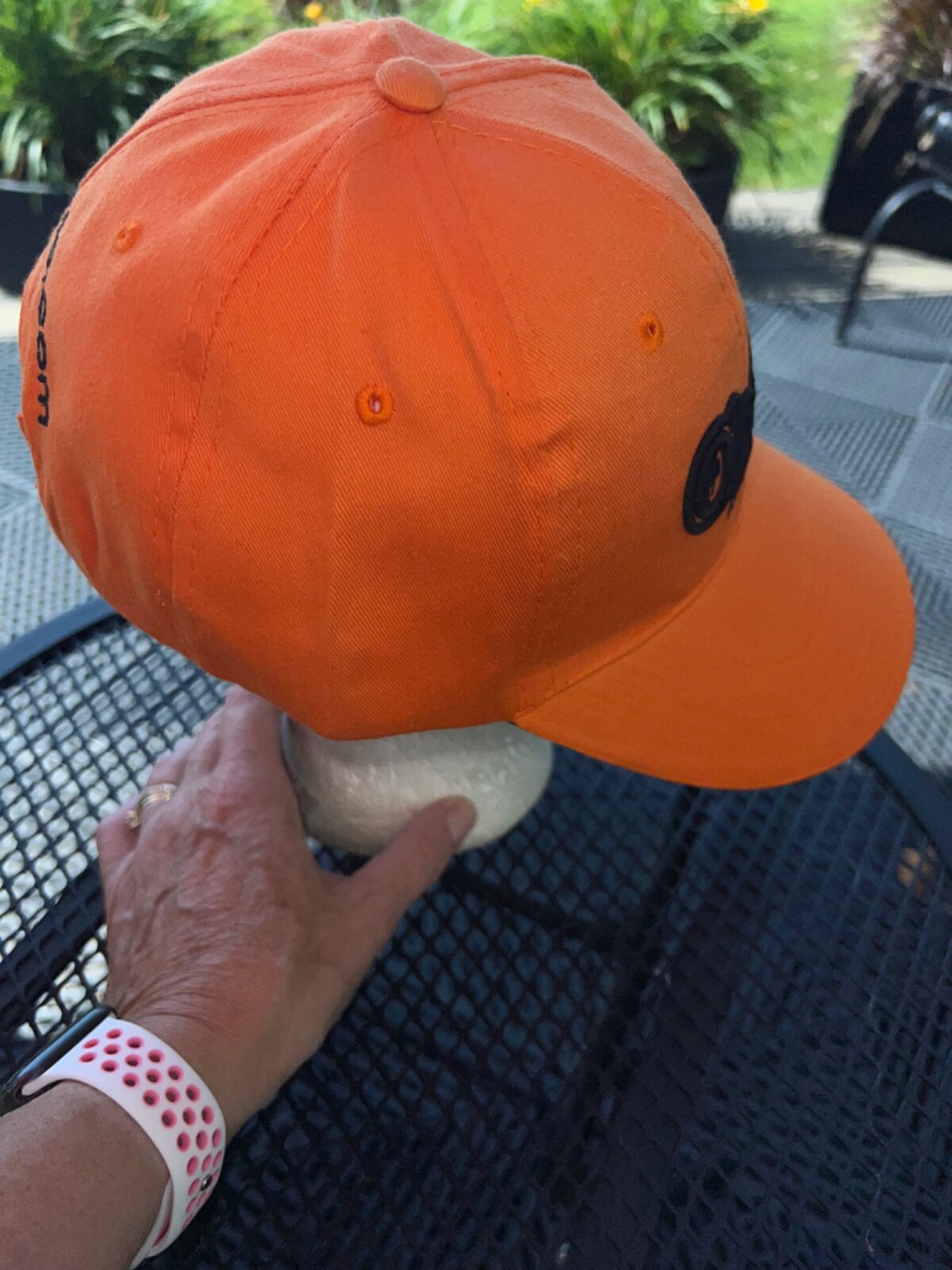 O’Reilly Auto Parts Orange w Black Hat Cap Hook Loop EUC