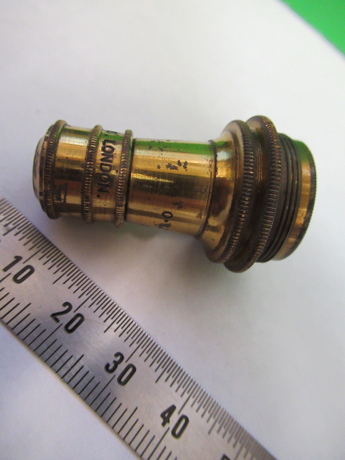 WATSON LONDON ANTIQUE BRASS OBJECTIVE MICROSCOPE PART OPTICS AS PICTURED X6-A-85