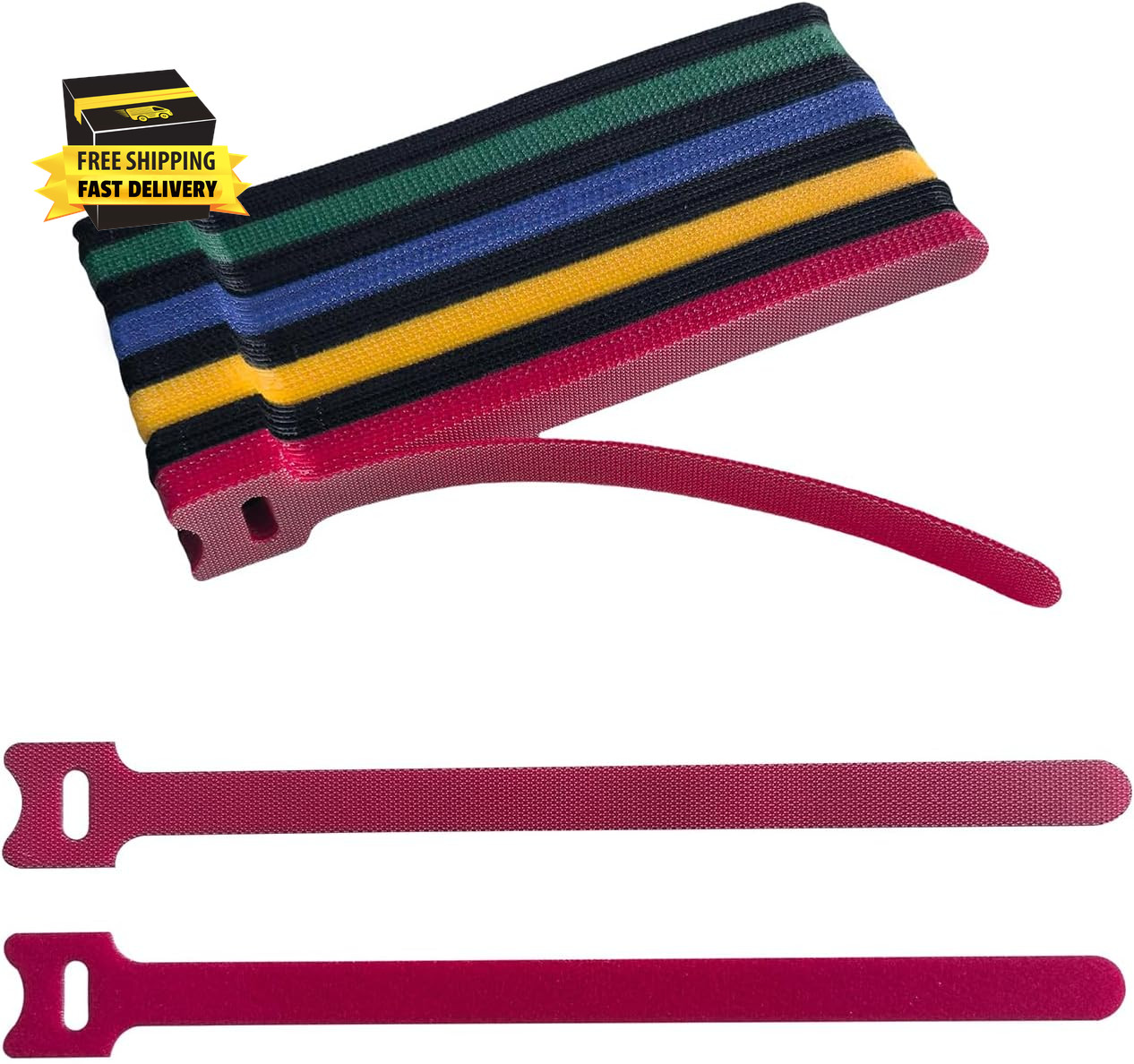 8 Inches Multi-Colour Reusable Cable Ties Cord Straps Multi-Purpose Wire Ties Co