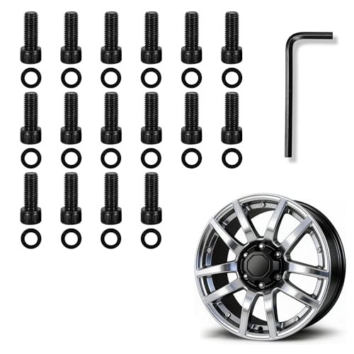 16Pcs Fuel Wheel Center Cap Screws for-BBGBGBKGBQ, Stainless 1001-63 Black