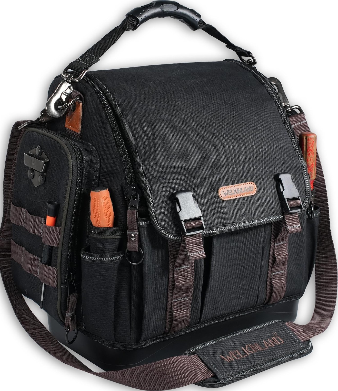 WELKINLAND 41-Pocket Electrician Tool Bag, 14-Inch HVAC Tools Bag, Heavy-Duty...