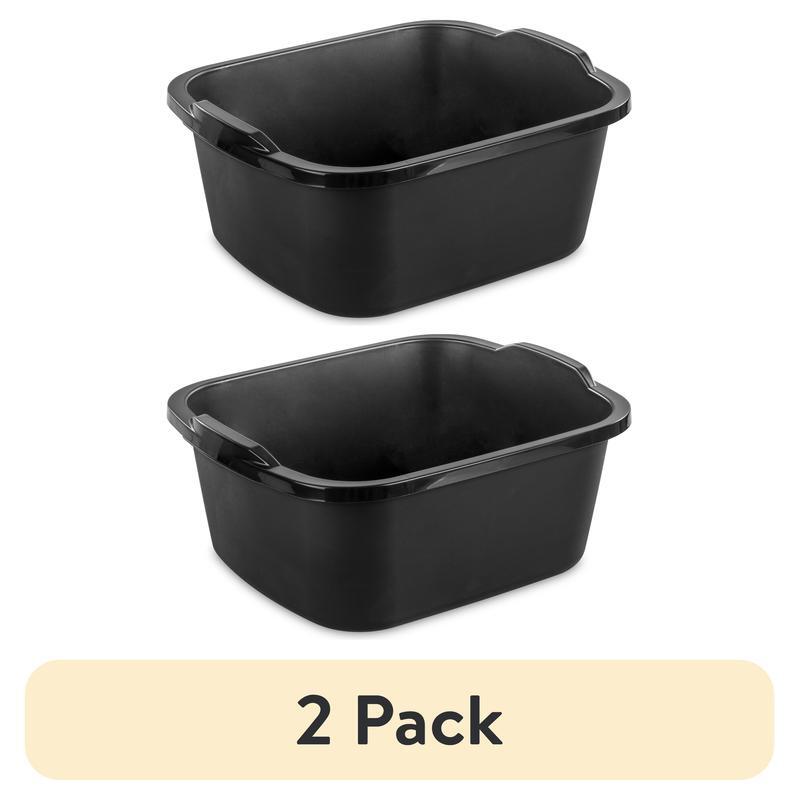 18 Qt Dishpan Plastic Kitchen Soaking Washing Storage 2 Pack Durable Handles New
