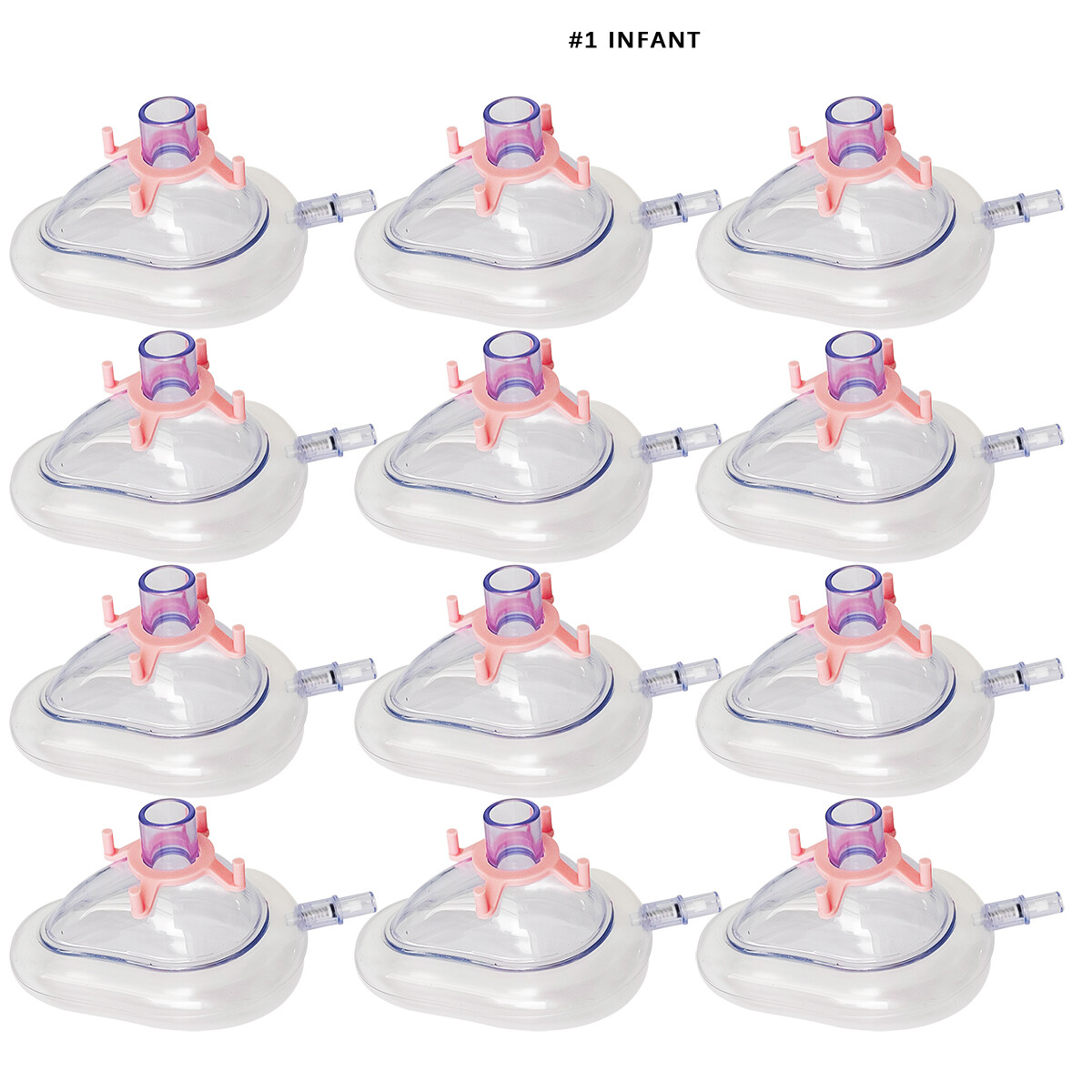 250 Piece PVC anesthesia mask with check valve #1 Infant