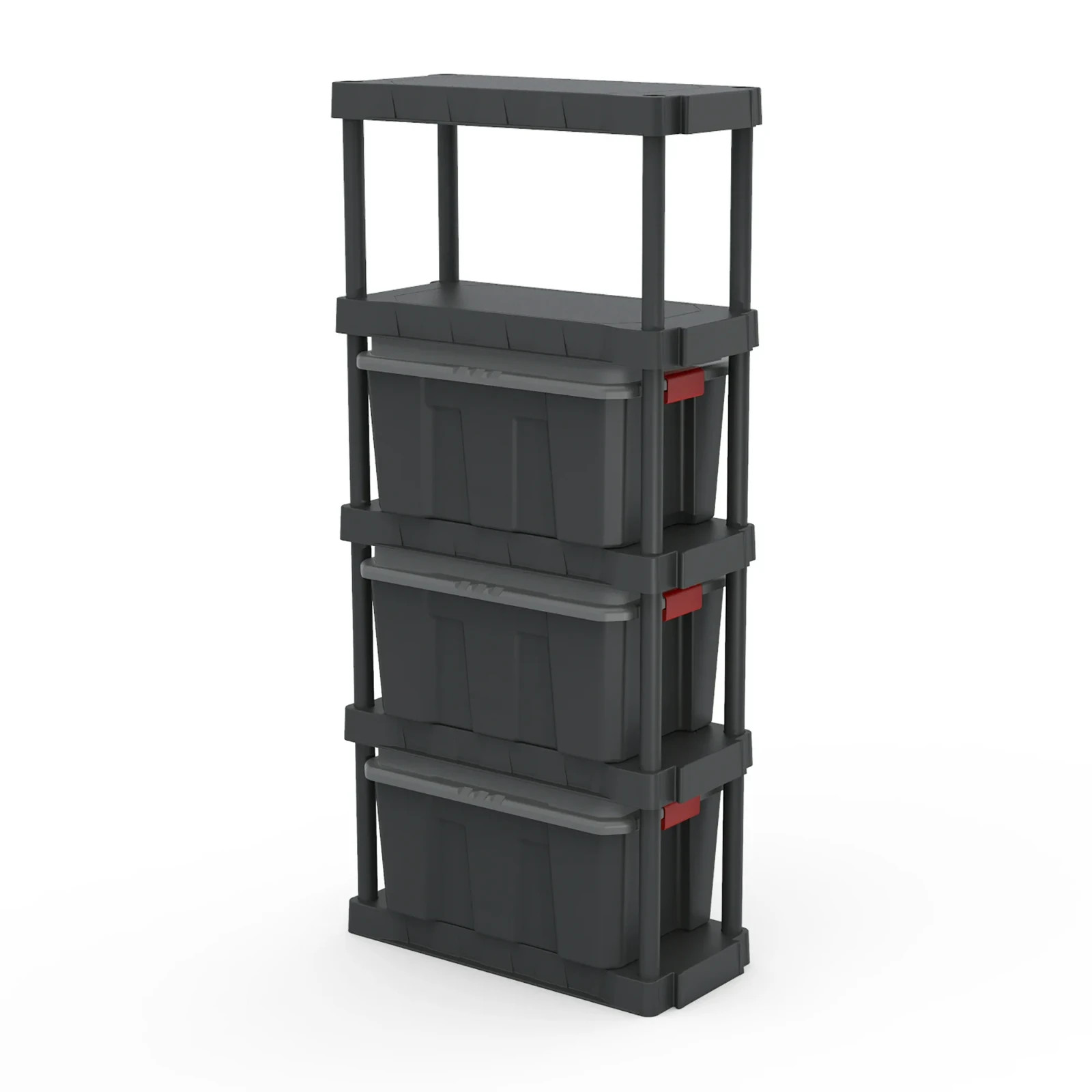 5-Tier Plastic Garage Shelving Unit Easy Assembly Durable Storage Solution New