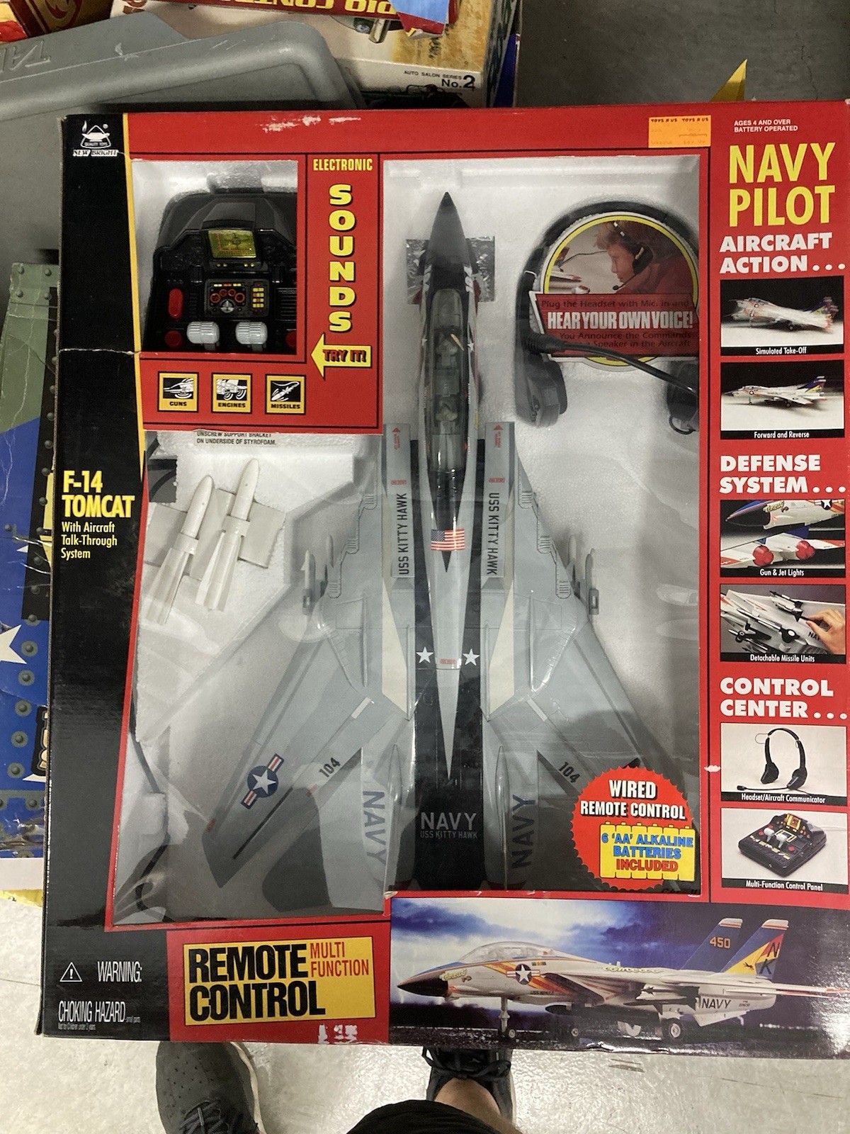 New Bright F-14 Tomcat Remote Control Kitty Hawk Airplane/Jet See Description