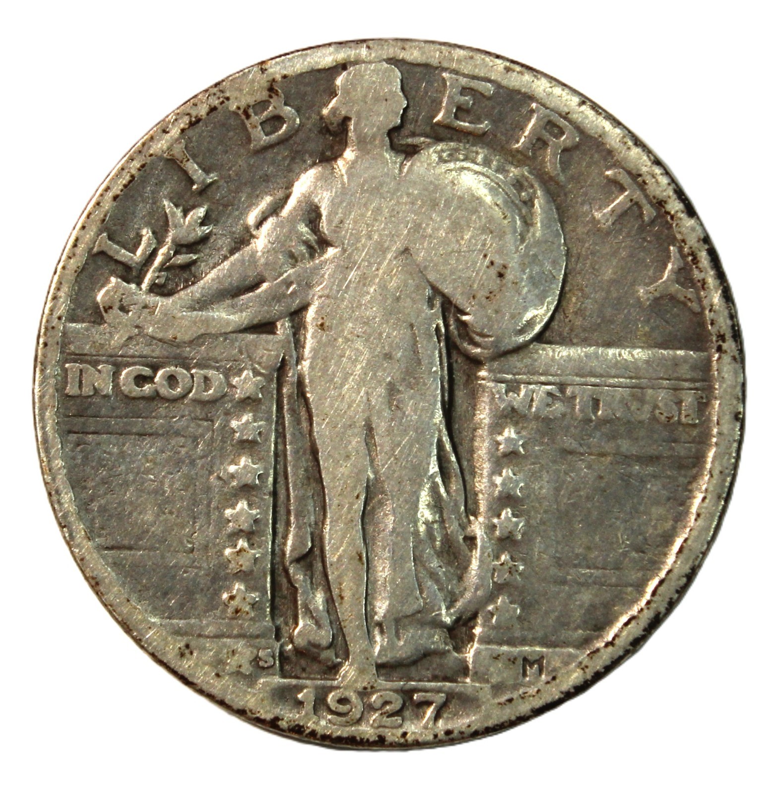1927-S 25C Standing Liberty Quarter- Choice FINE- SMH 1447