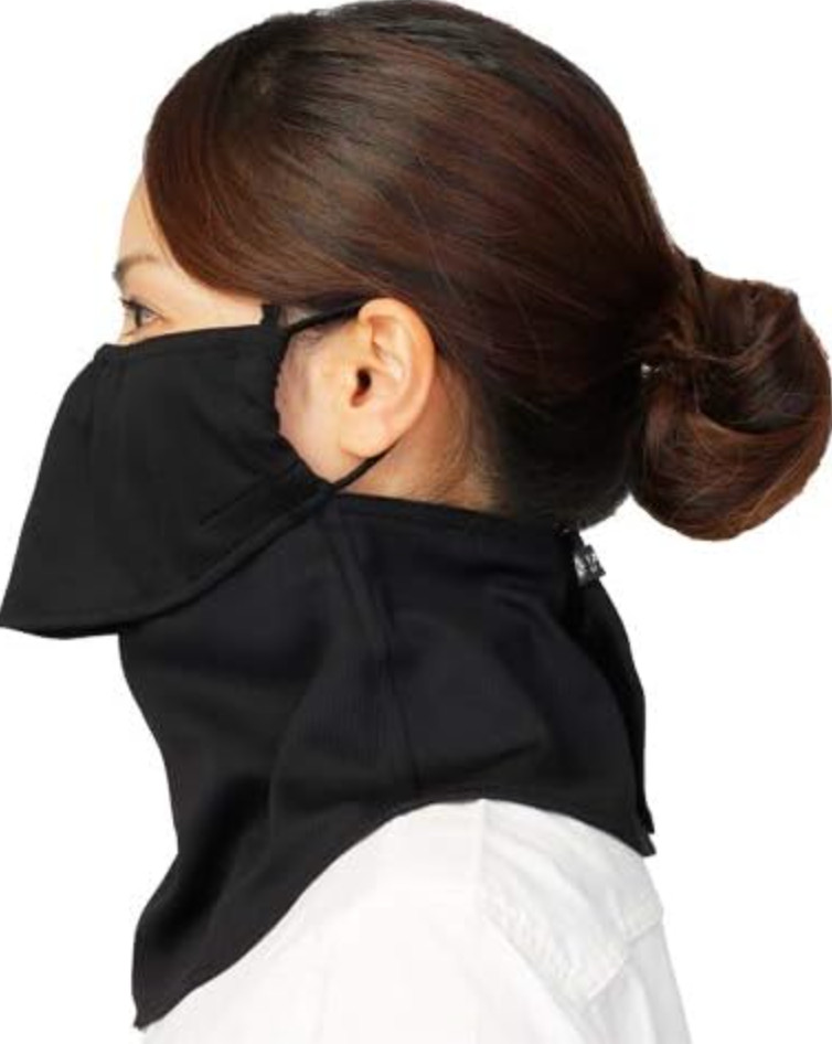 Japanese Yake-nu UV Cut Sun Protection Mask for Face Neck Black UPF:50+