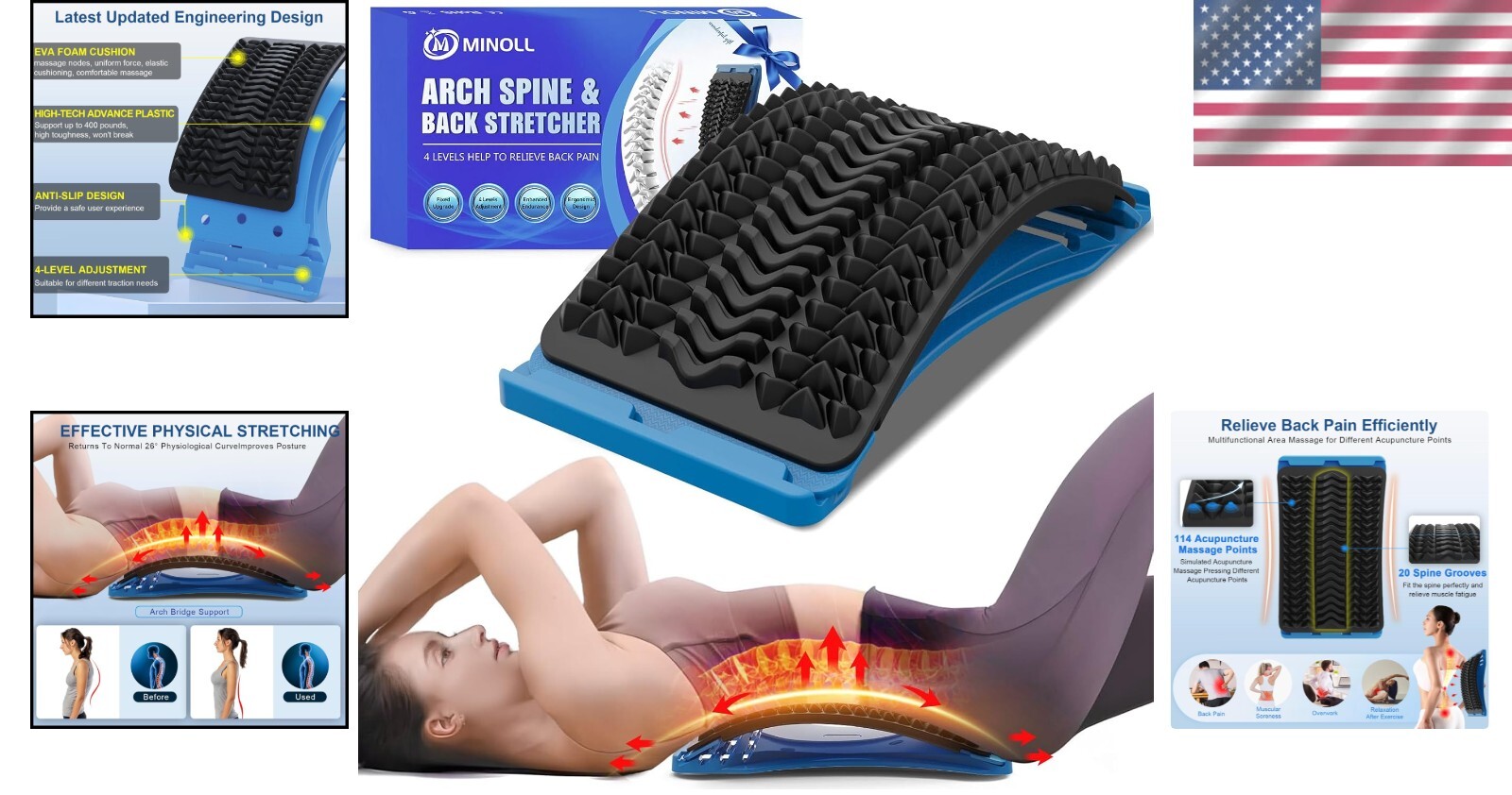 Adjustable Back Massager - Effective Relief for Sciatica and Lower Back Pain