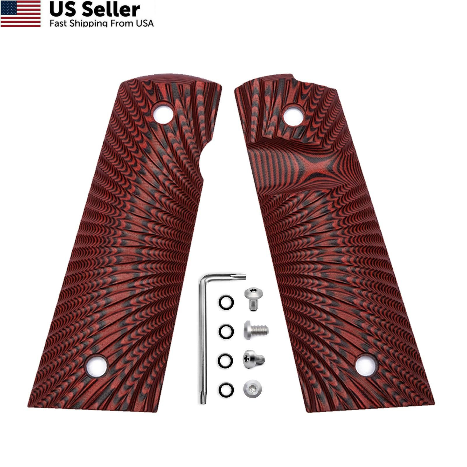 Guuun 1911 Full Size G10 Grips Magwell Cut Sunburst Texture Ambi Safety FROM USA