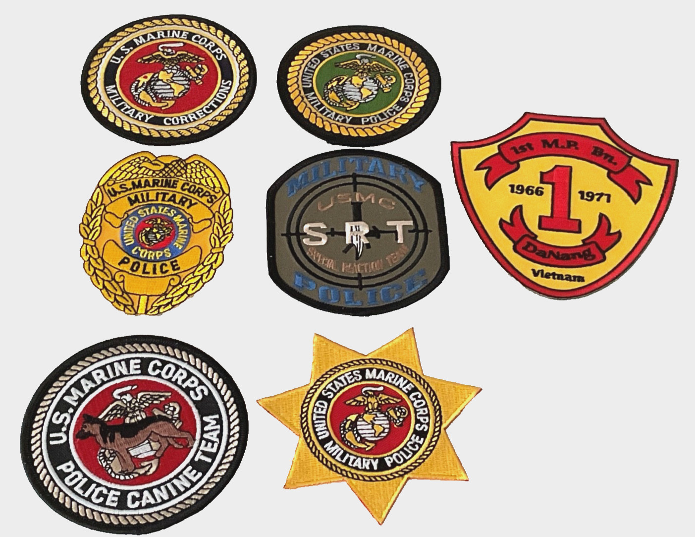 Military Patch Lot 7 Different Marine Corps Military Police Law Enforcement New