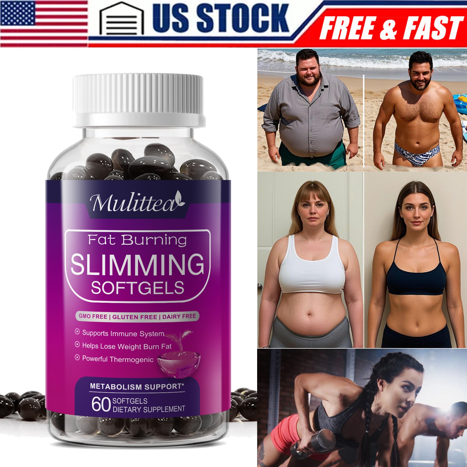 To Lose Weight Fast Appetite Suppressant Slimming Fat Burner 60 capsules Detox