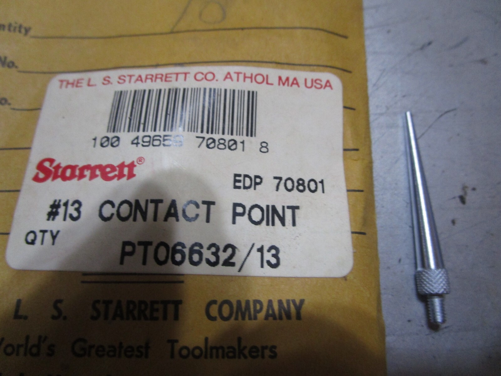 NOS Starrett PTO6632-13 #13 Contact Point For All AGD Dial Indicators