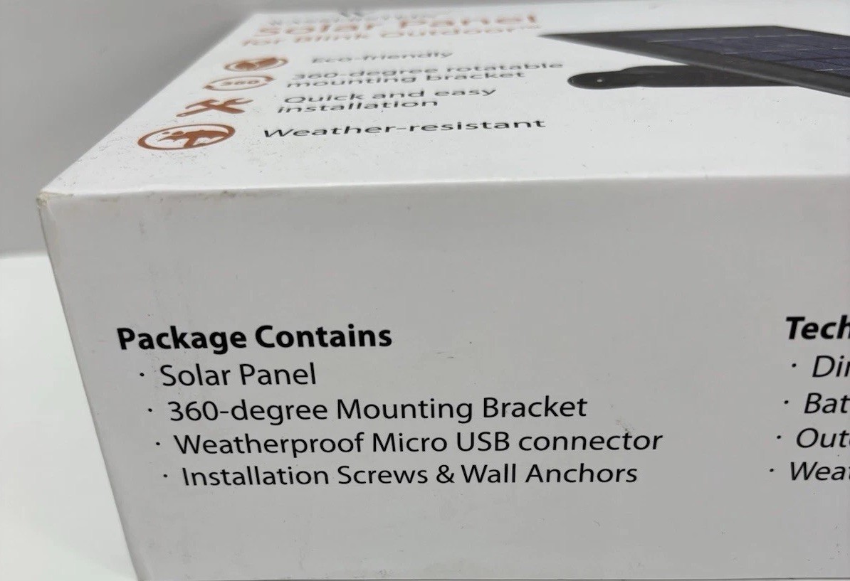 Blink Outdoor Solar Panel Battery for Blink Outdoor XT2 XT Weatherproof Mount