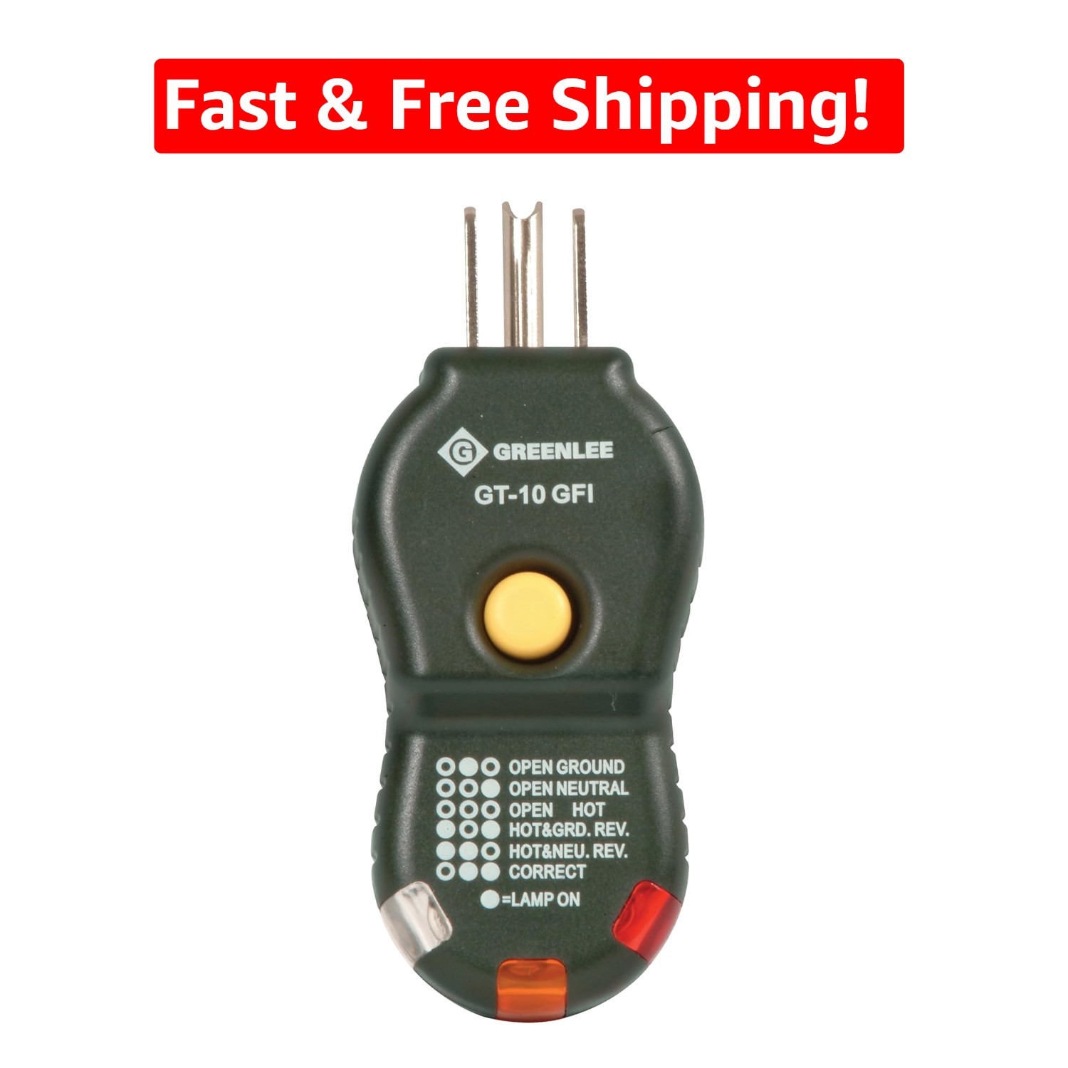 GFCI Circuit Tester Polarity Cube: Compact 20 VAC Testing Tool with LED Indic...