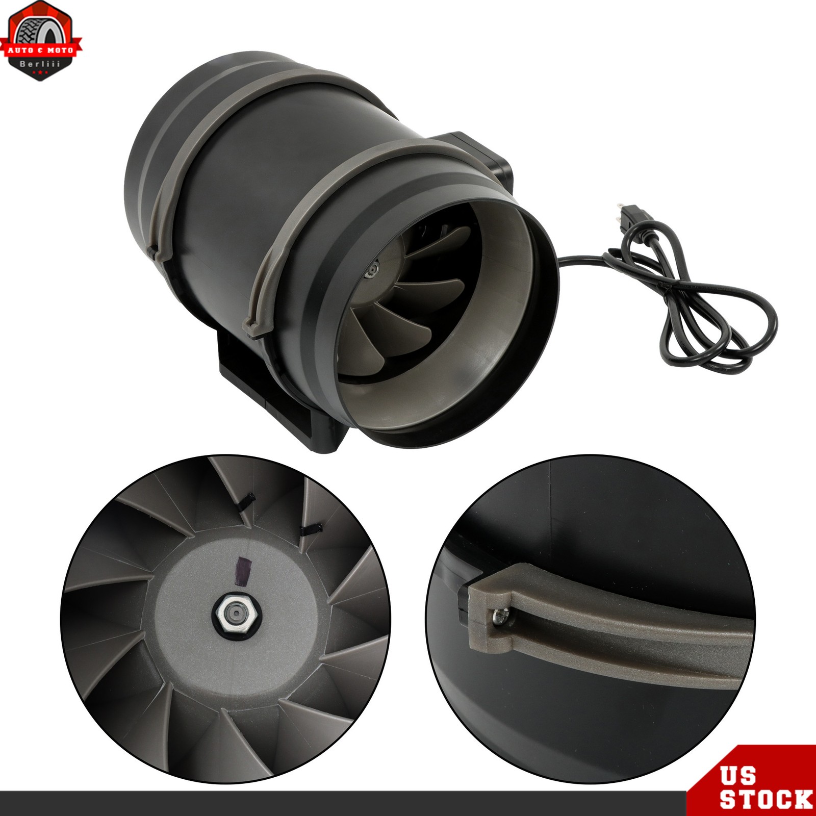 Inline Duct Fan, 8-Inch 807 CFM & Temperature Humidity Controller EC-Motor
