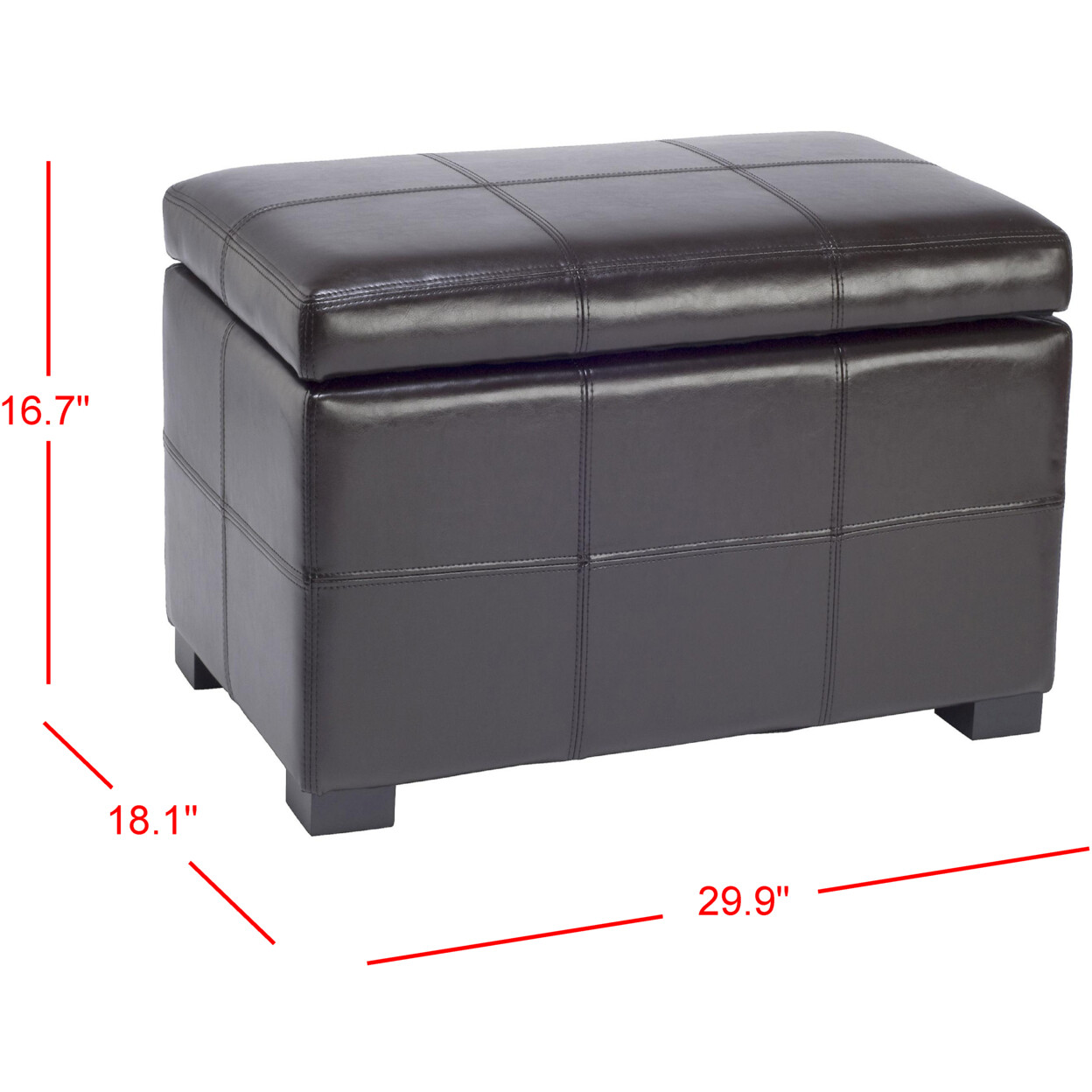 SAFAVIEH Madison Storage Bench Small | Brown |