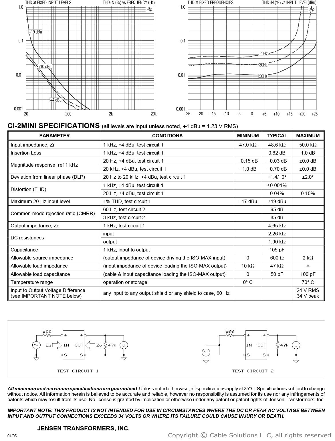 Jensen Transformers CI-2MINI Hum/Buzz Eliminator/Isolator - mobile, computer
