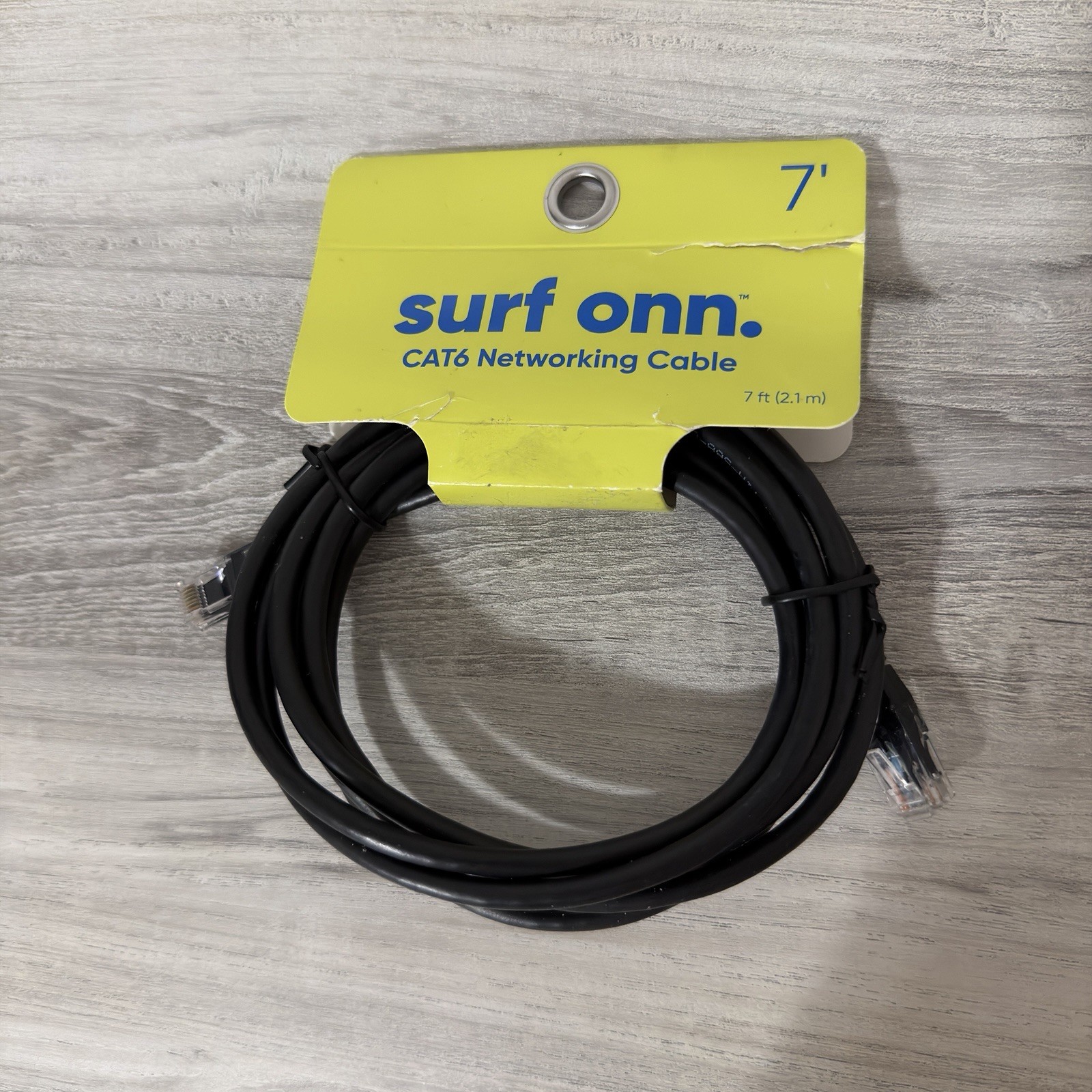 Surf ONN CAT6 Networking Cable 7' Black NEW In Pack